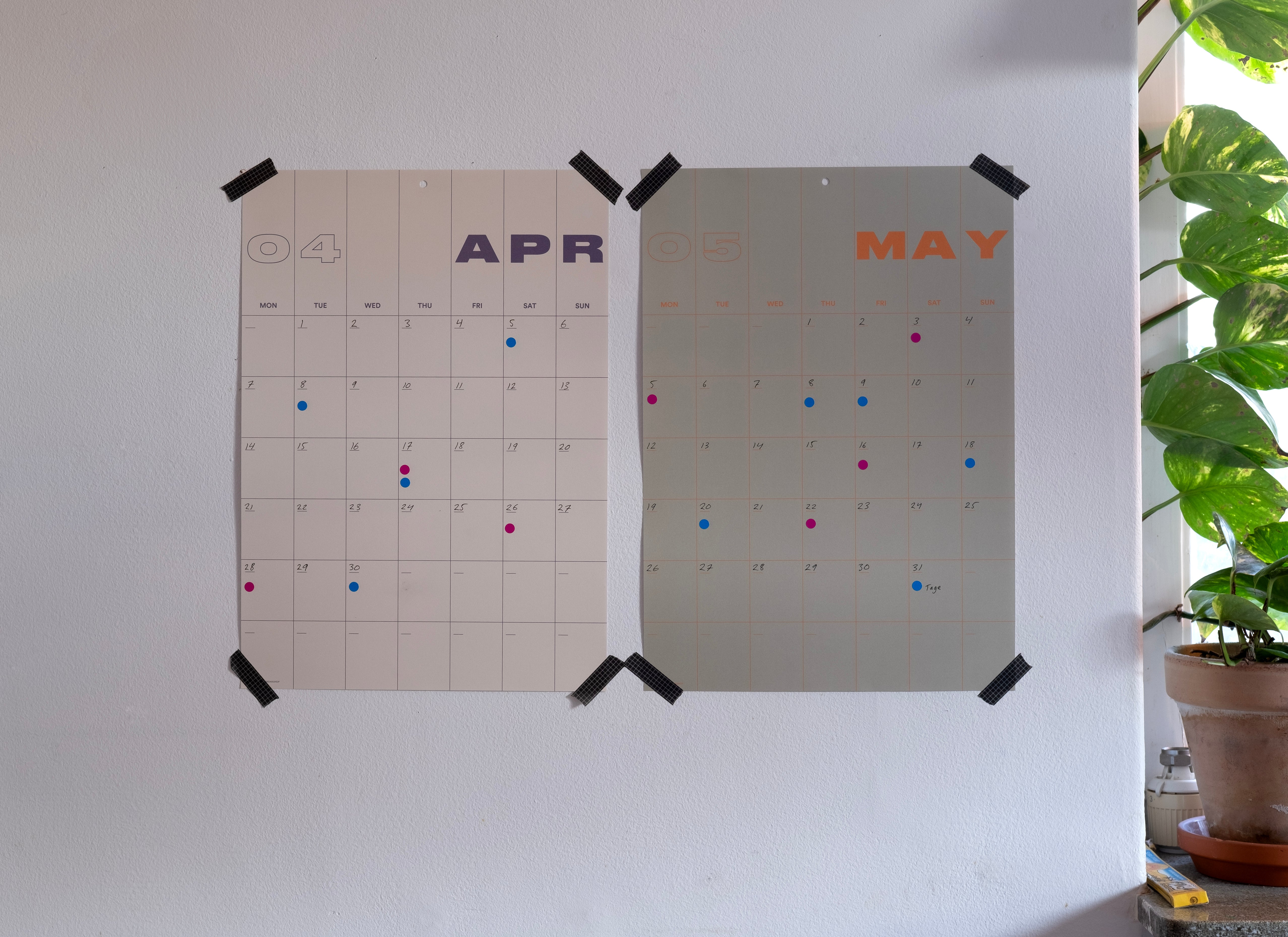 A3 Undated Wall Calendar