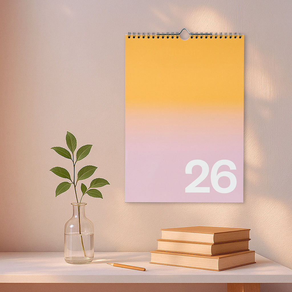 2026 Wall Calendar Gradient A4