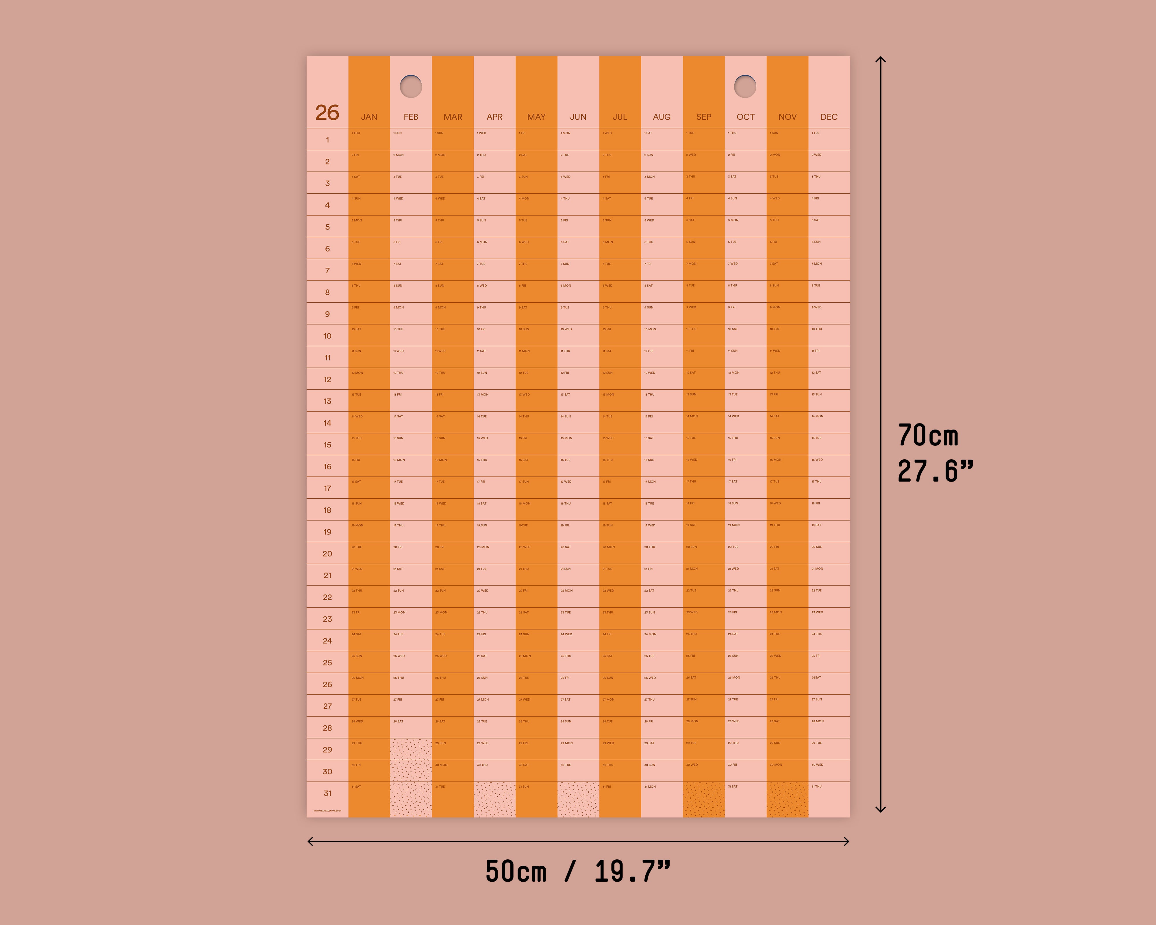 Stripe Wall Calendars 2026 + 2027 – Bundle Deal