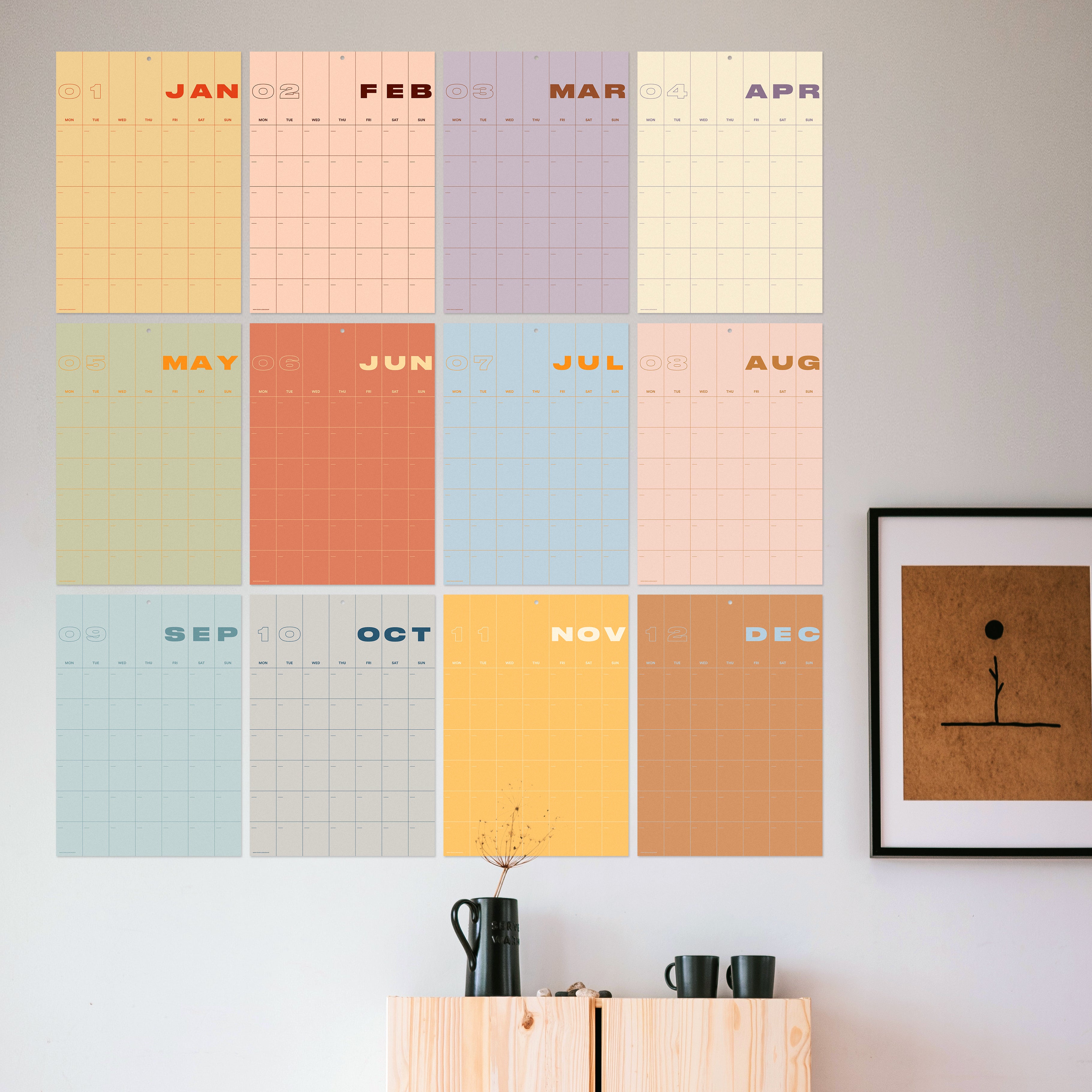 A3 Undated Wall Calendar