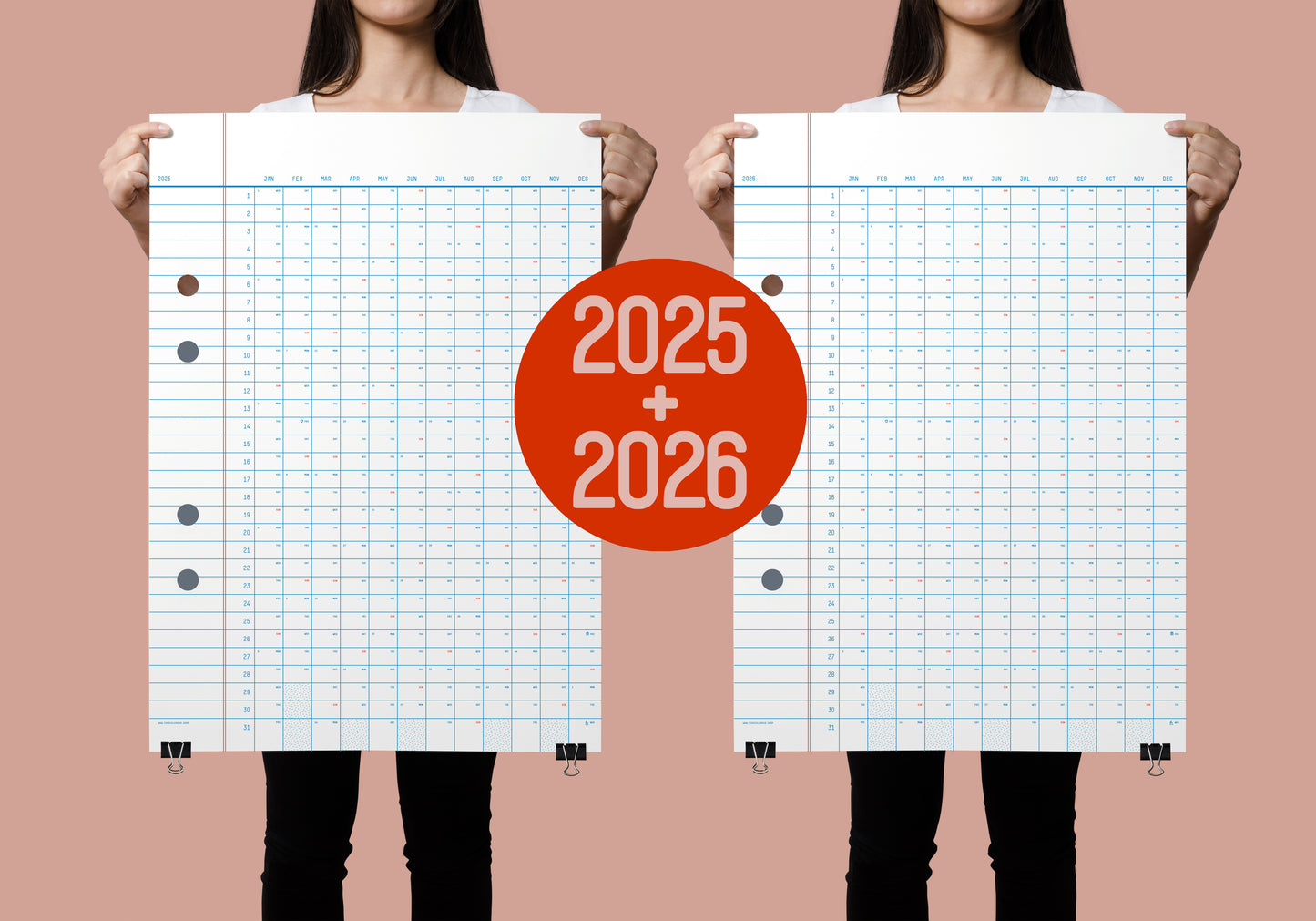 Classic Wall Calendars 2025 + 2026 – Bundle Deal (50x70cm)