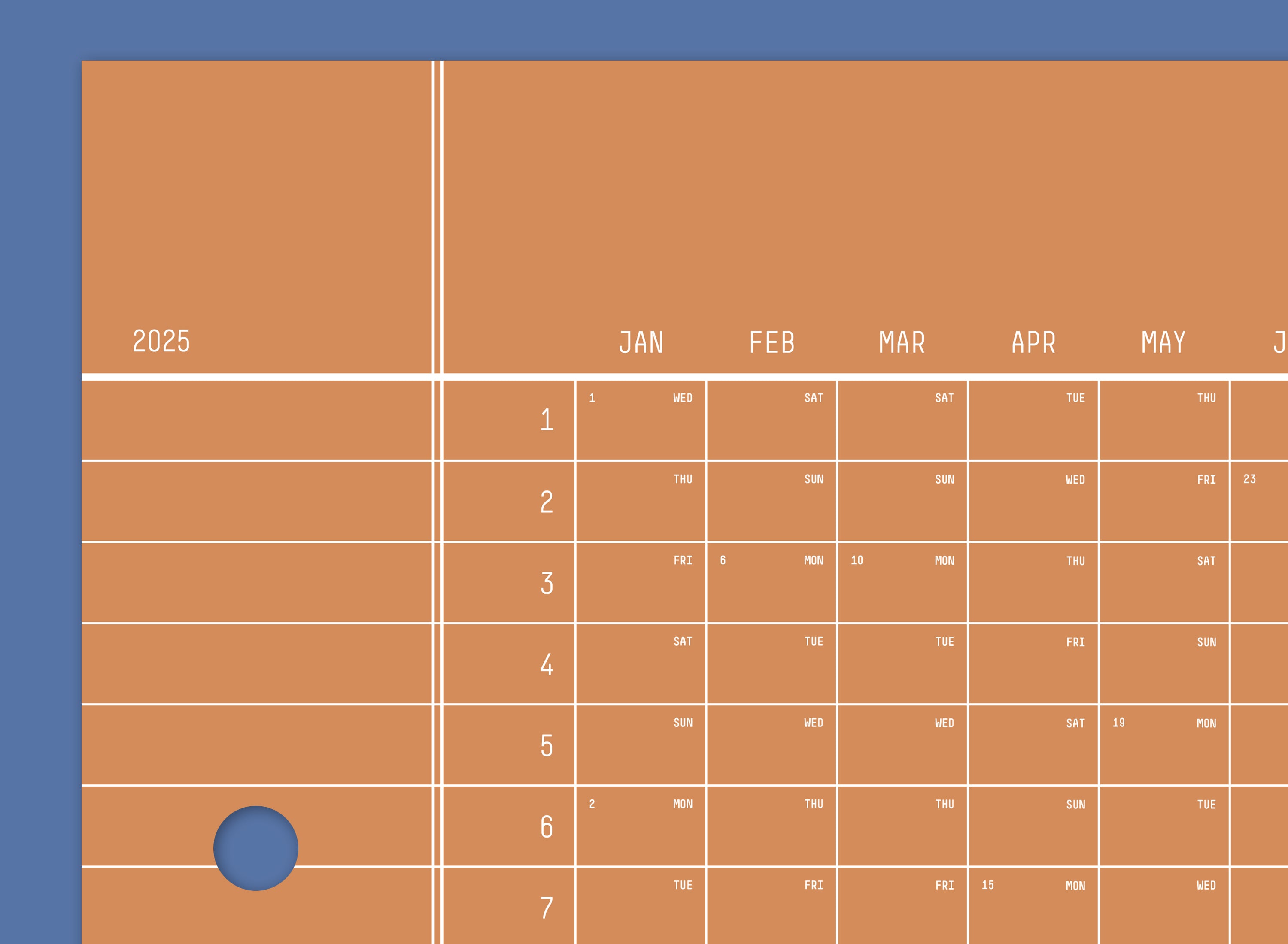 2025 Brown Calendar 50x70cm