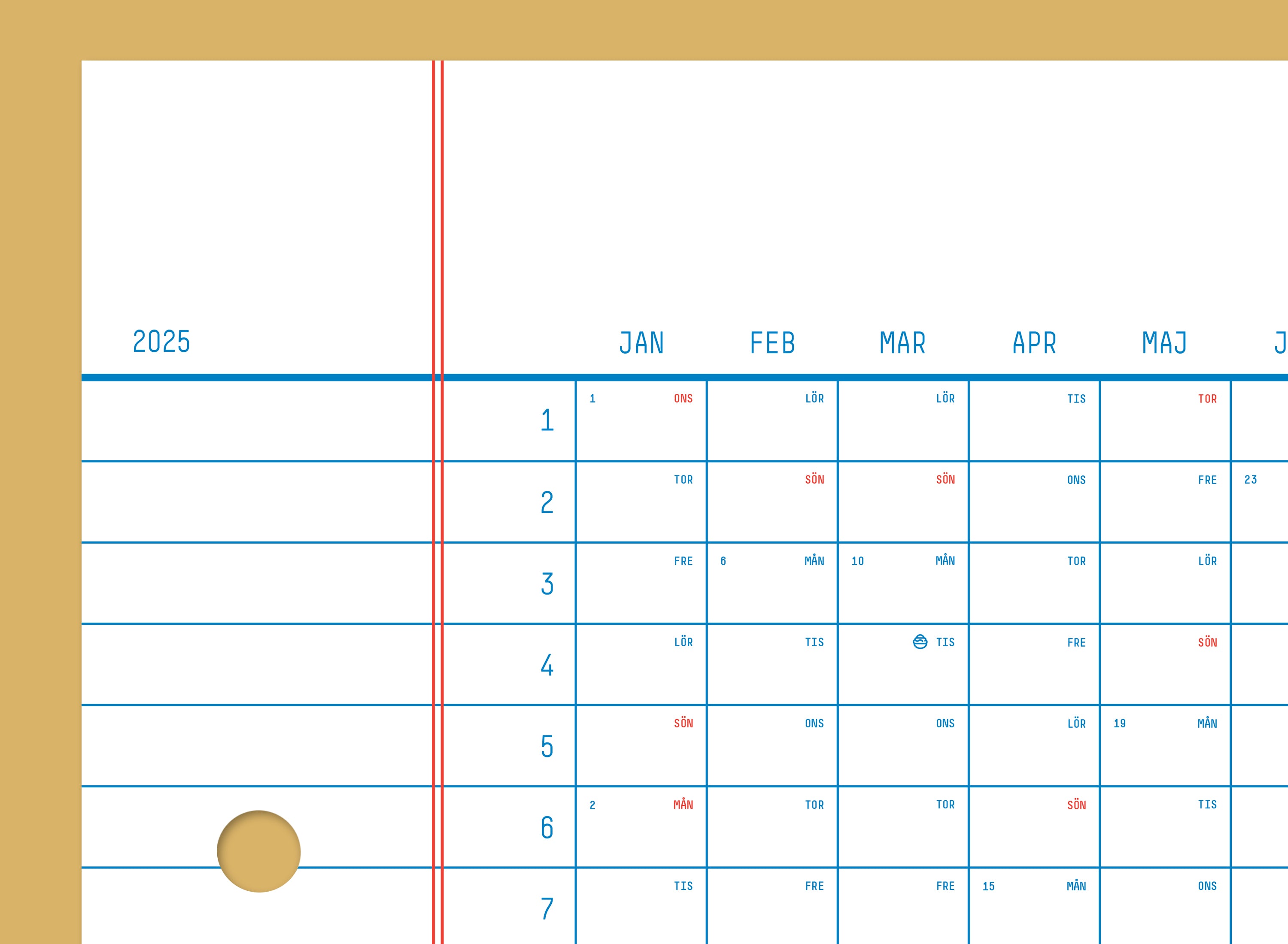 2025 Classic Sweden Calendar 50x70cm