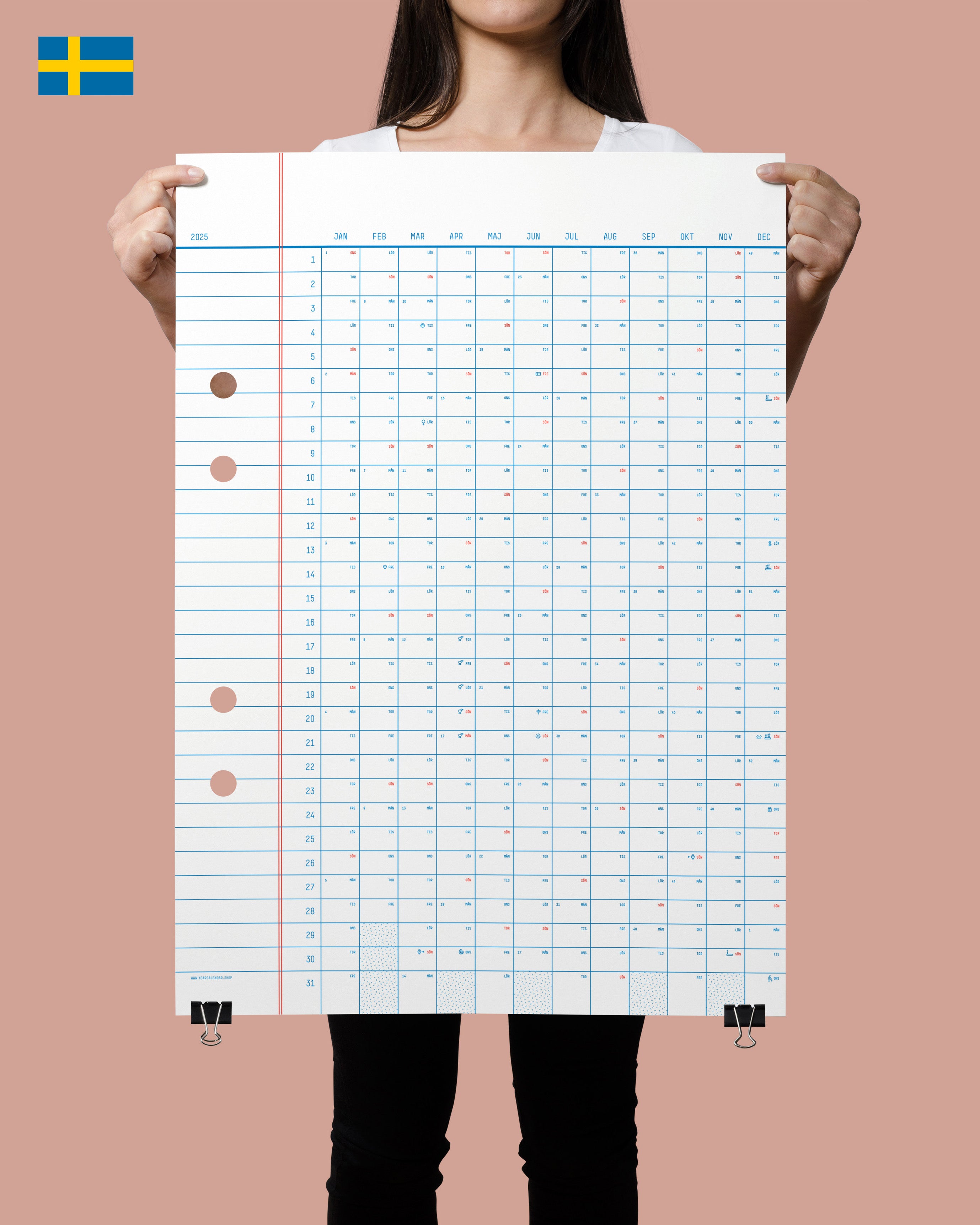 2025 Classic Sweden Calendar 50x70cm
