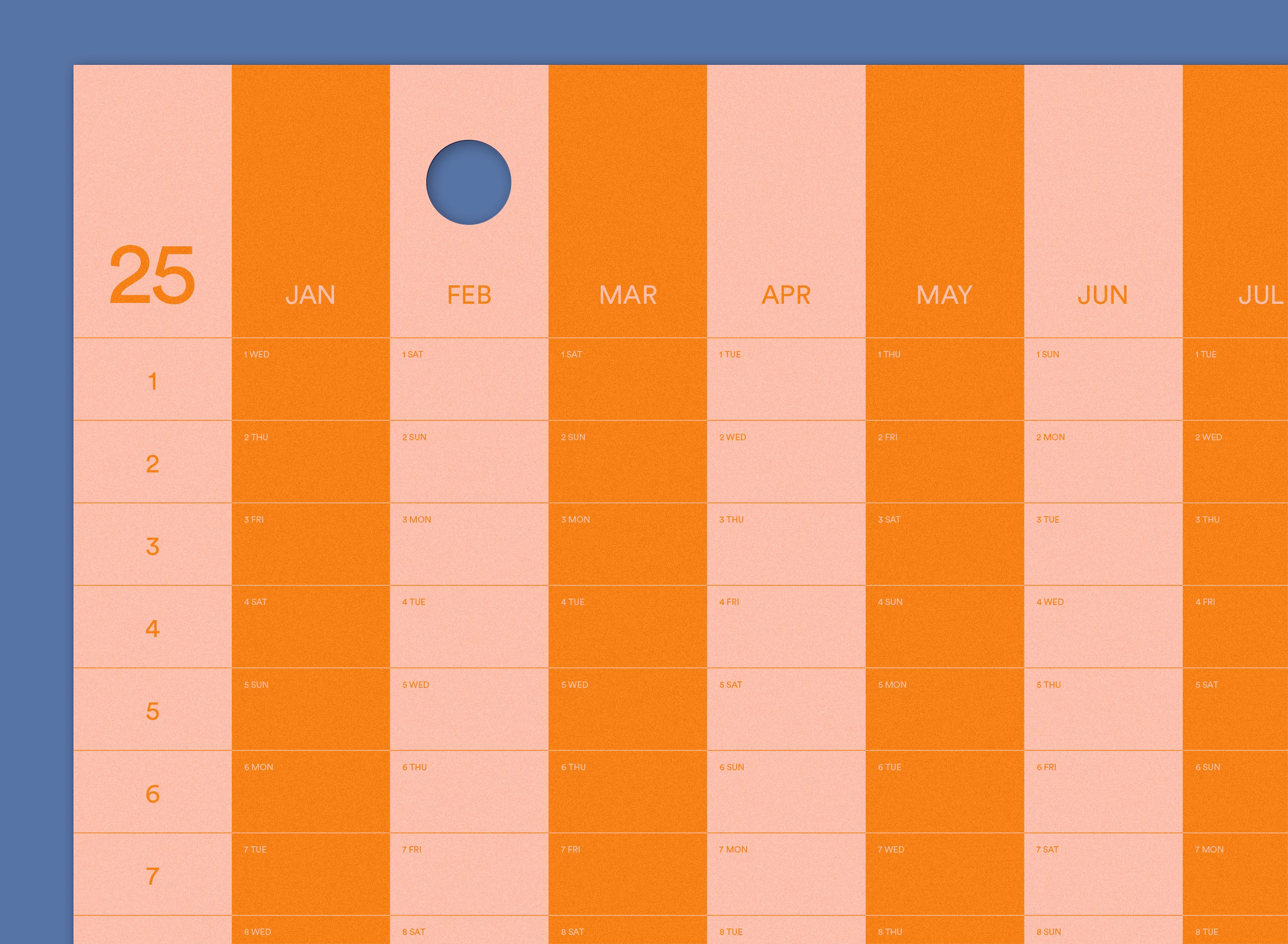 2025 Stripe Calendar 50x70cm