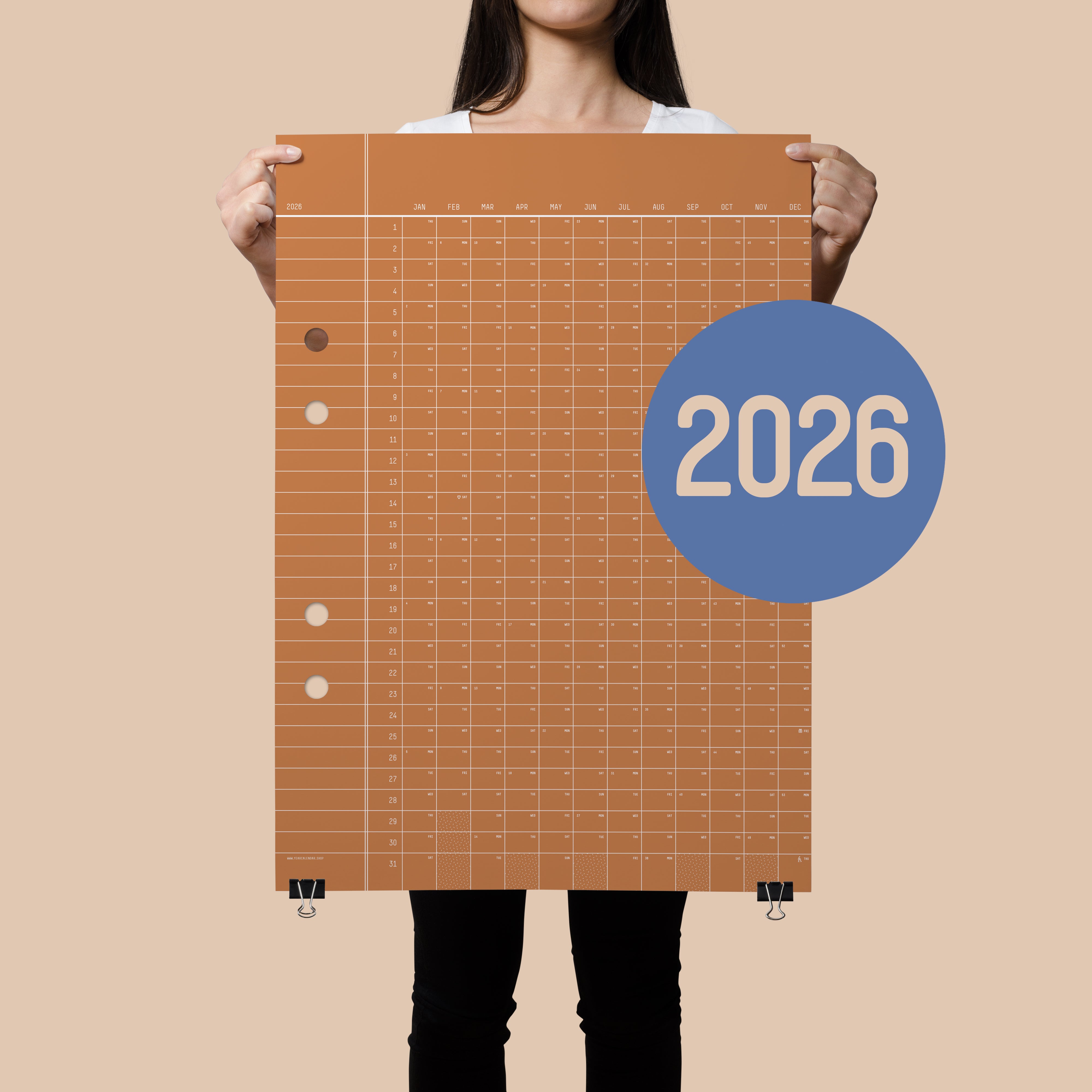 2026 Brown Calendar 50x70cm