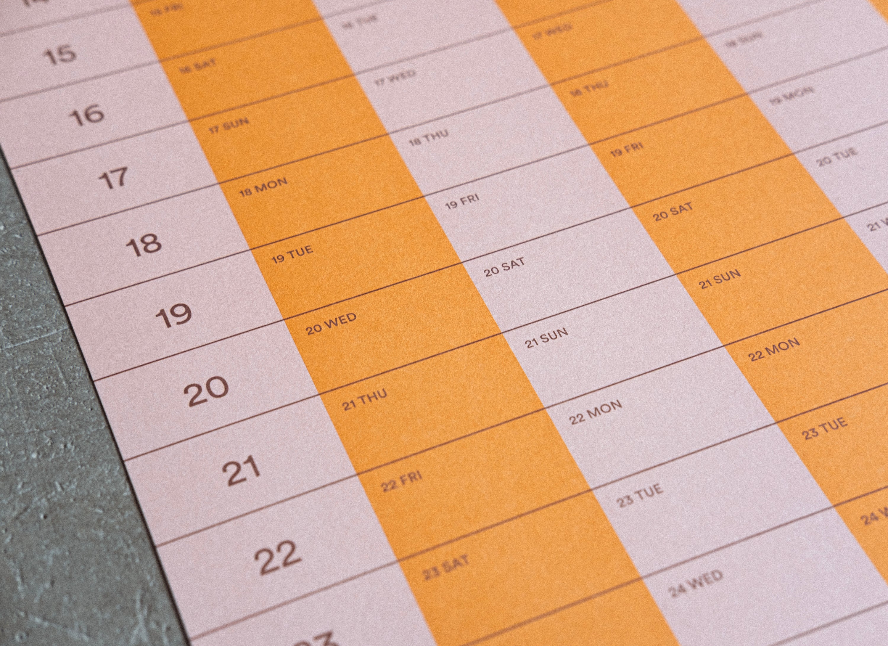 2027 Stripe Calendar 50x70cm