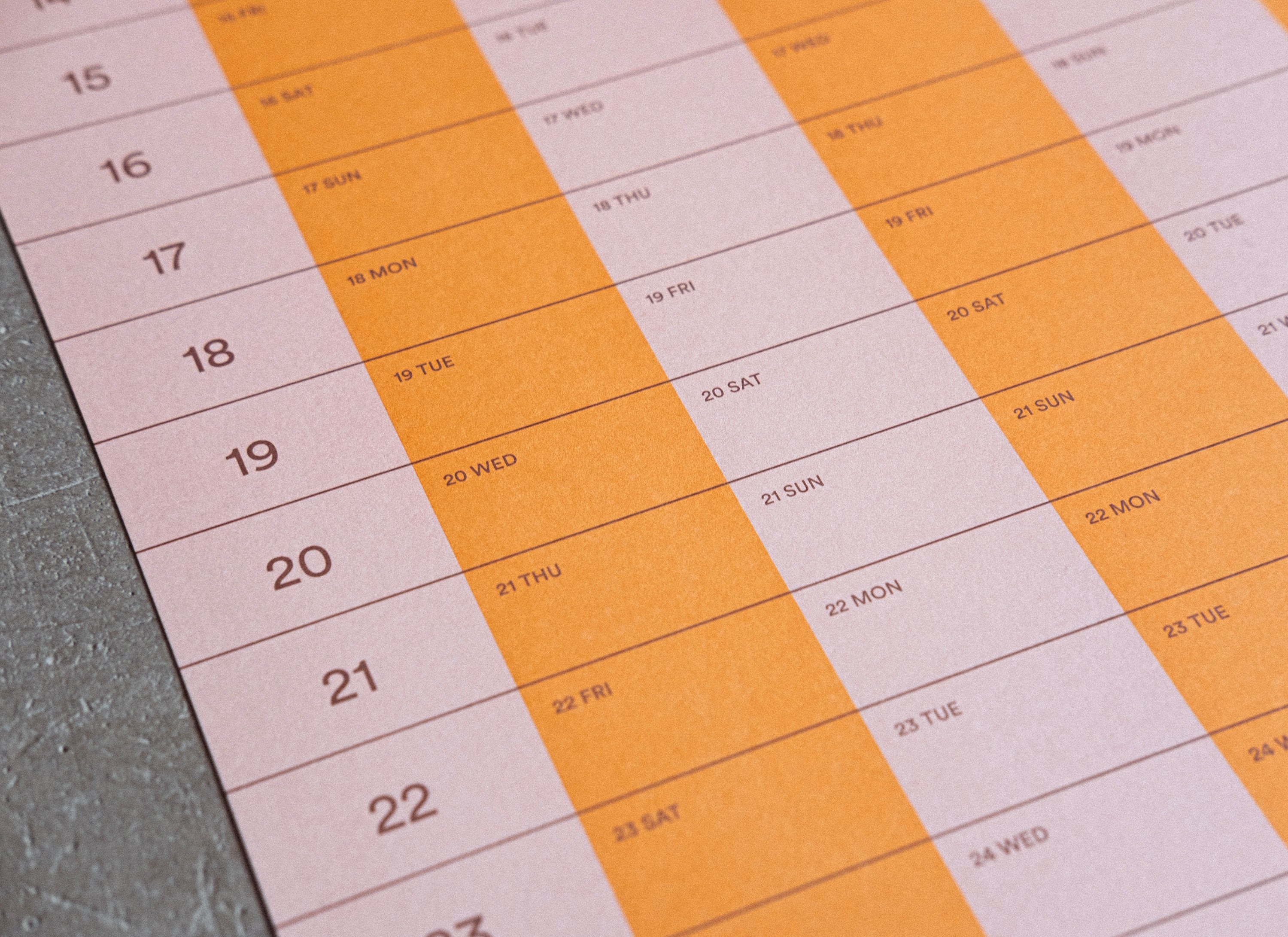 2027 Stripe Calendar 50x70cm
