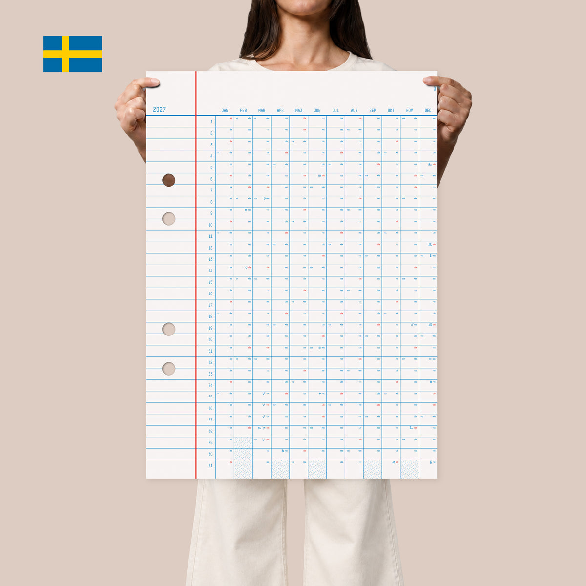 2027 Classic Sweden Calendar 50x70cm