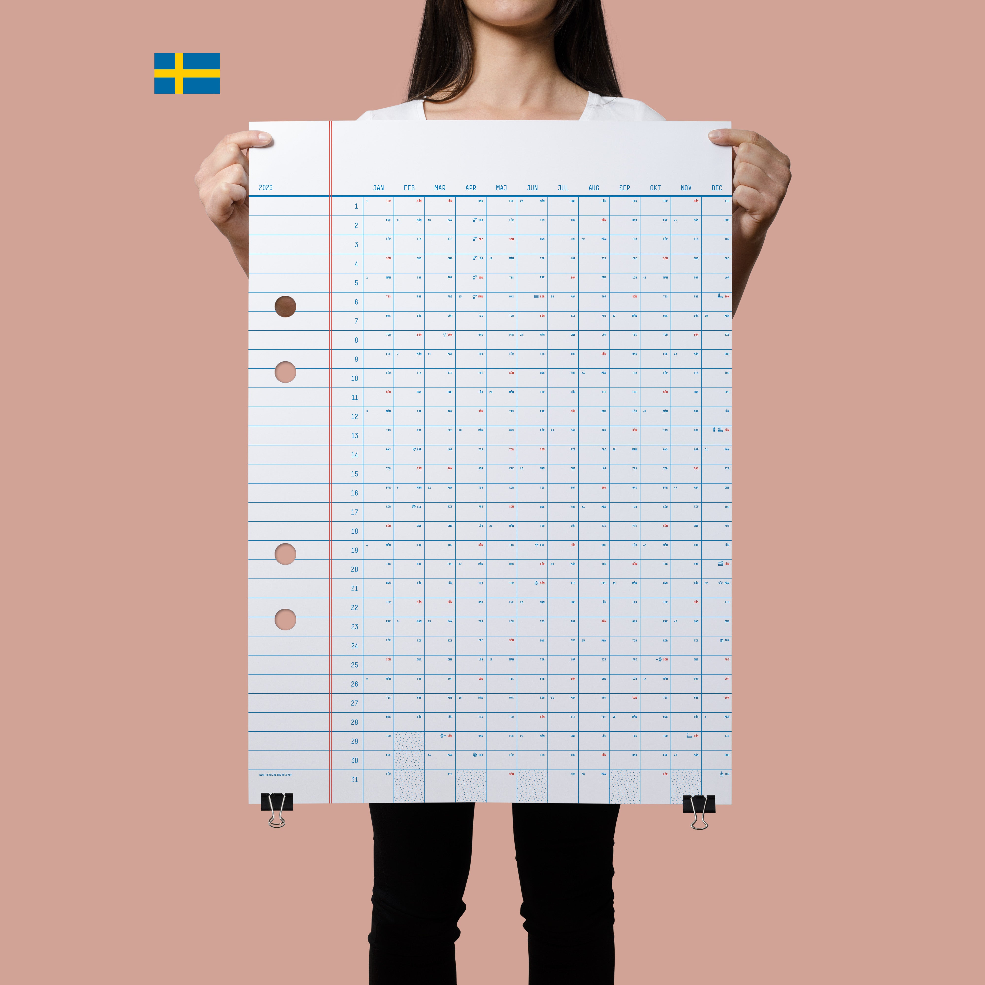 2026 Classic Sweden Calendar 50x70cm