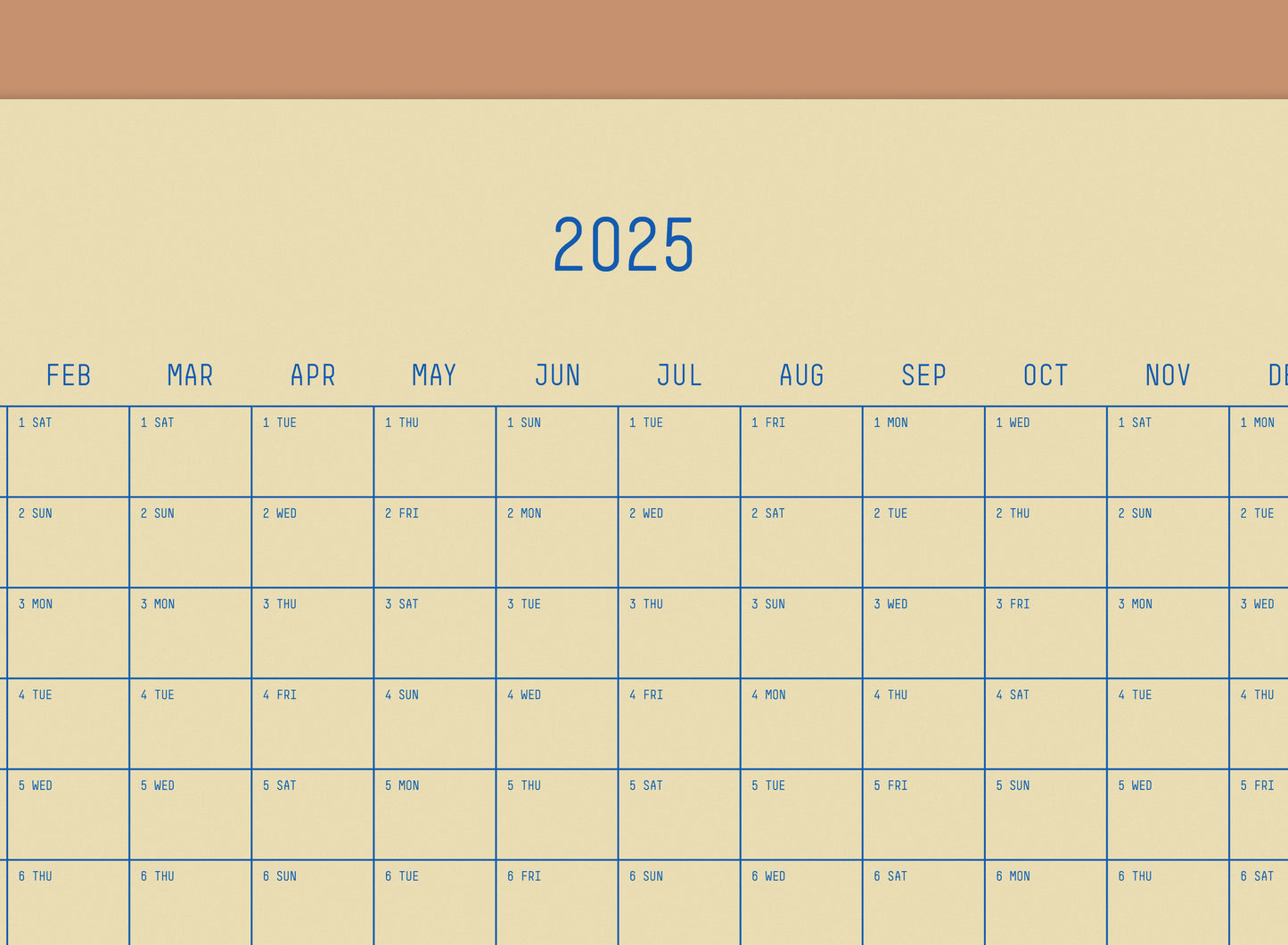 2024-2026, 3Year Calendar 90x62cm