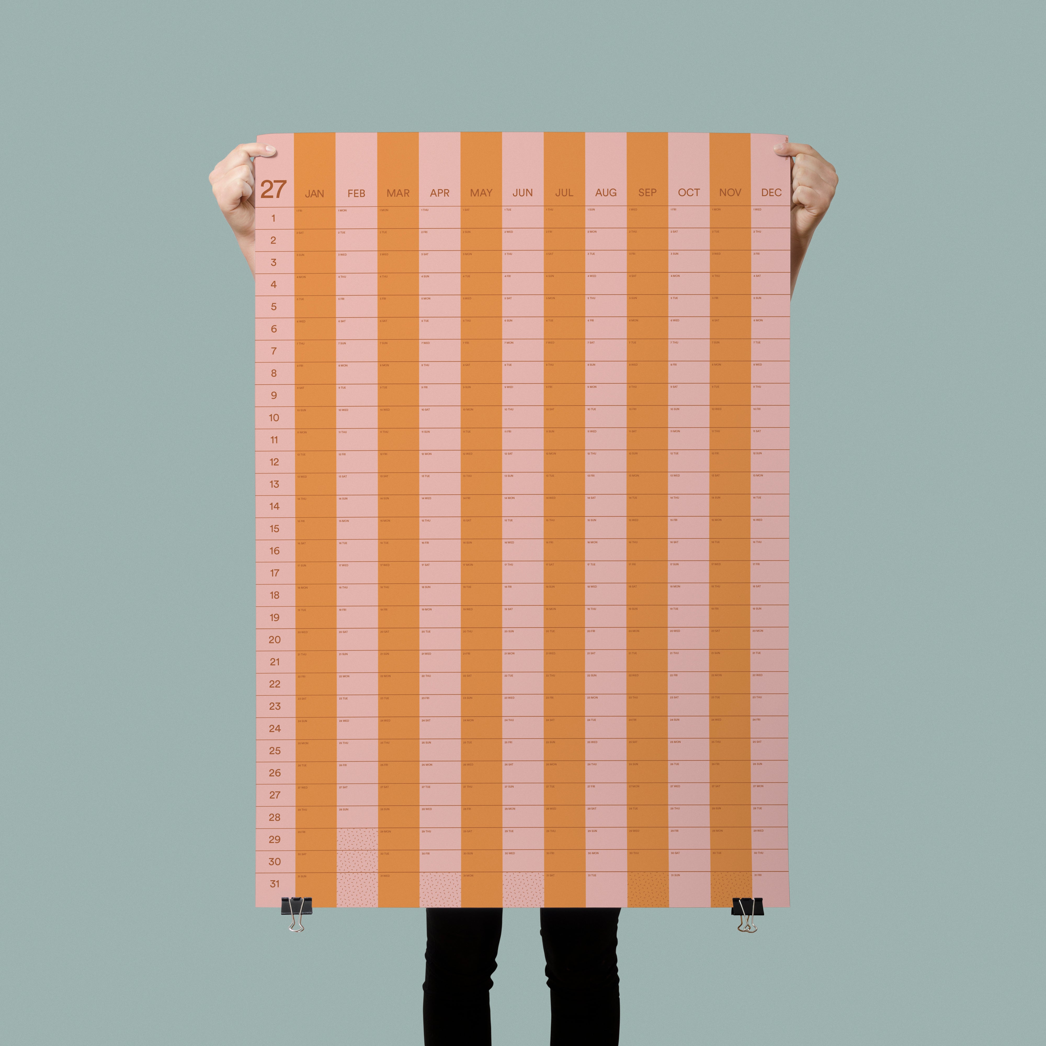 2027 Stripe Calendar 70x100cm