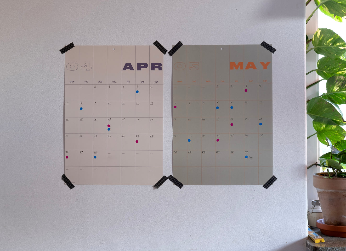 A3 Undated Wall Calendar
