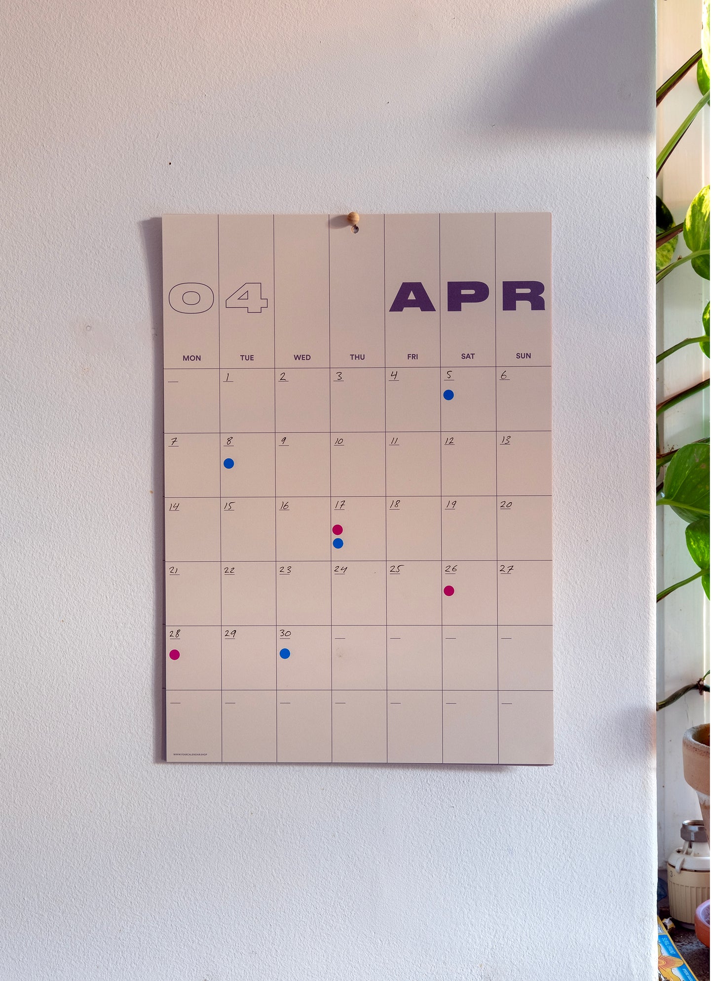 A3 Undated Wall Calendar