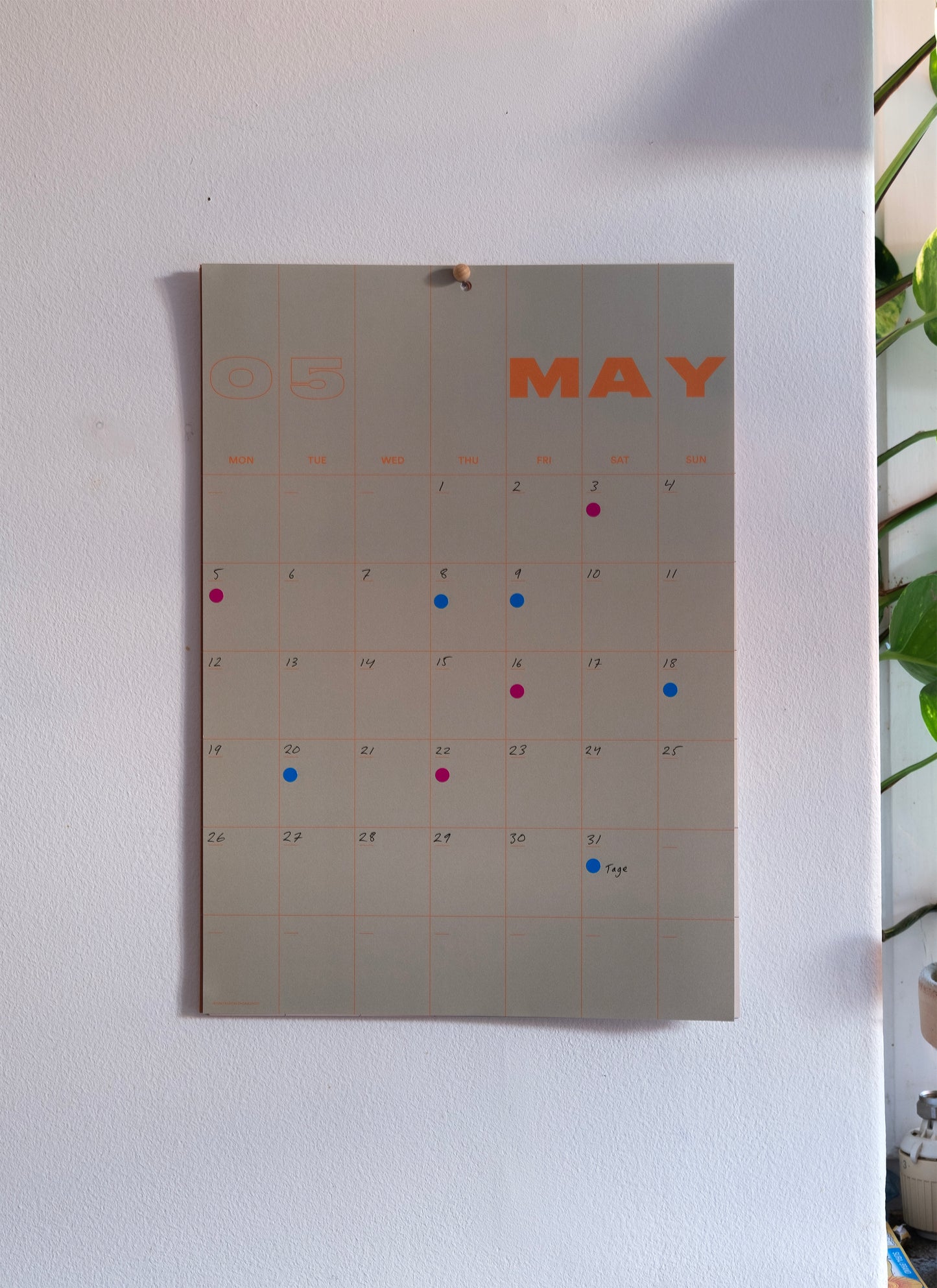A3 Undated Wall Calendar