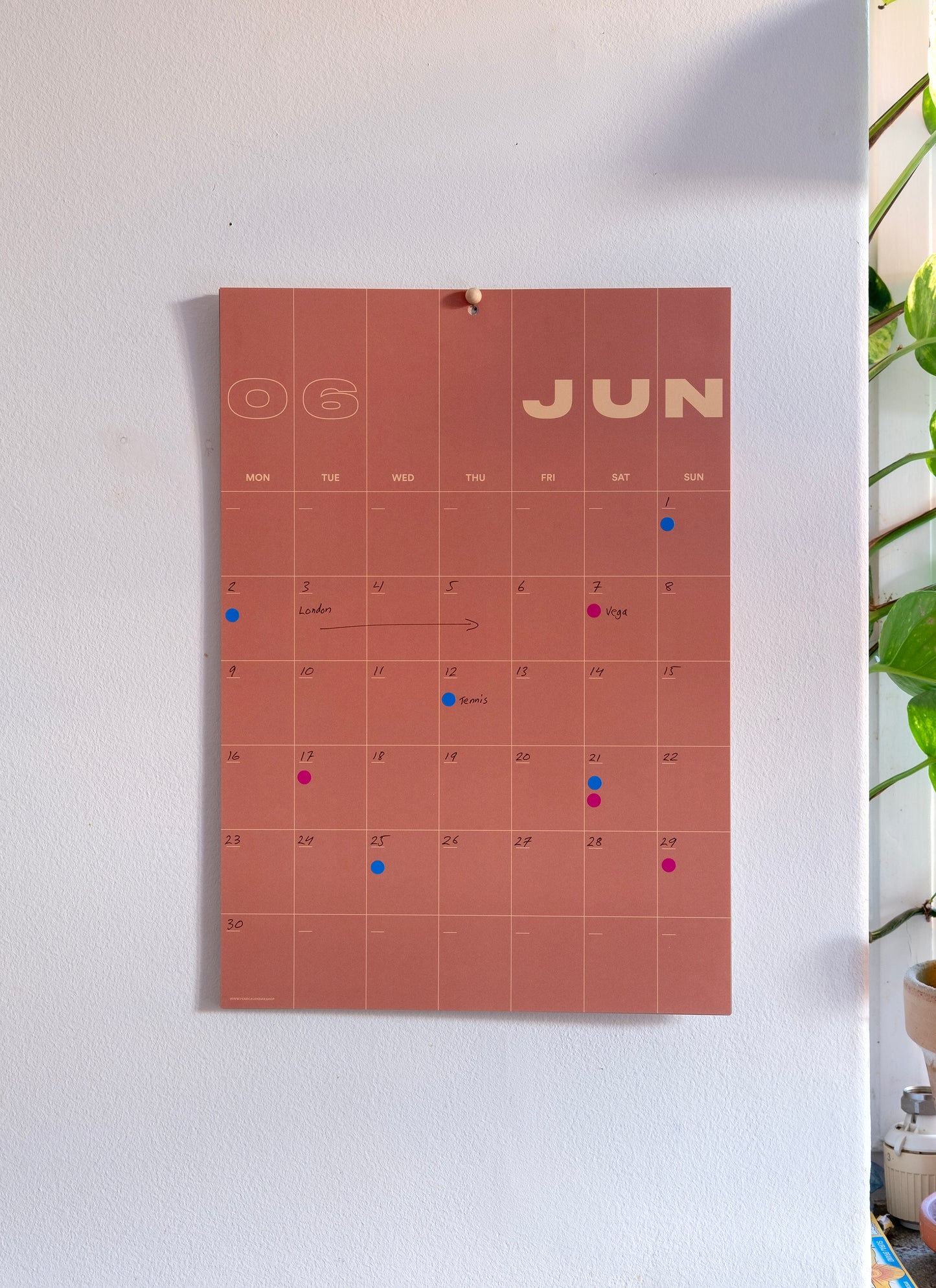 A3 Undated Wall Calendar