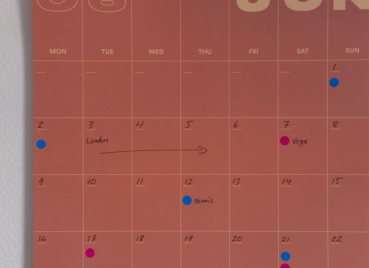 A3 Undated Wall Calendar