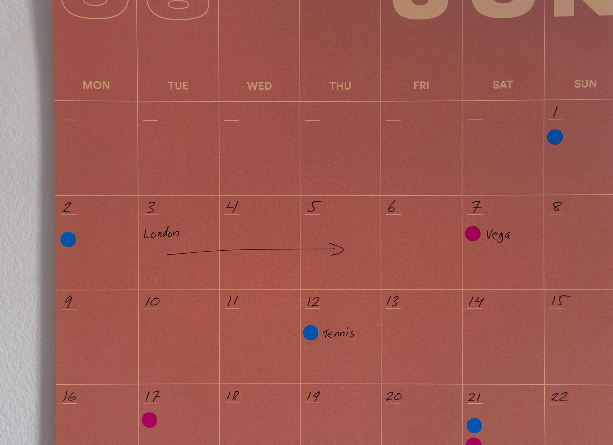 A3 Undated Wall Calendar