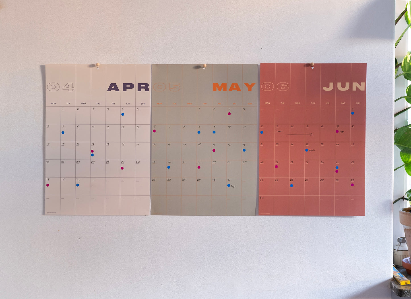 A3 Undated Wall Calendar