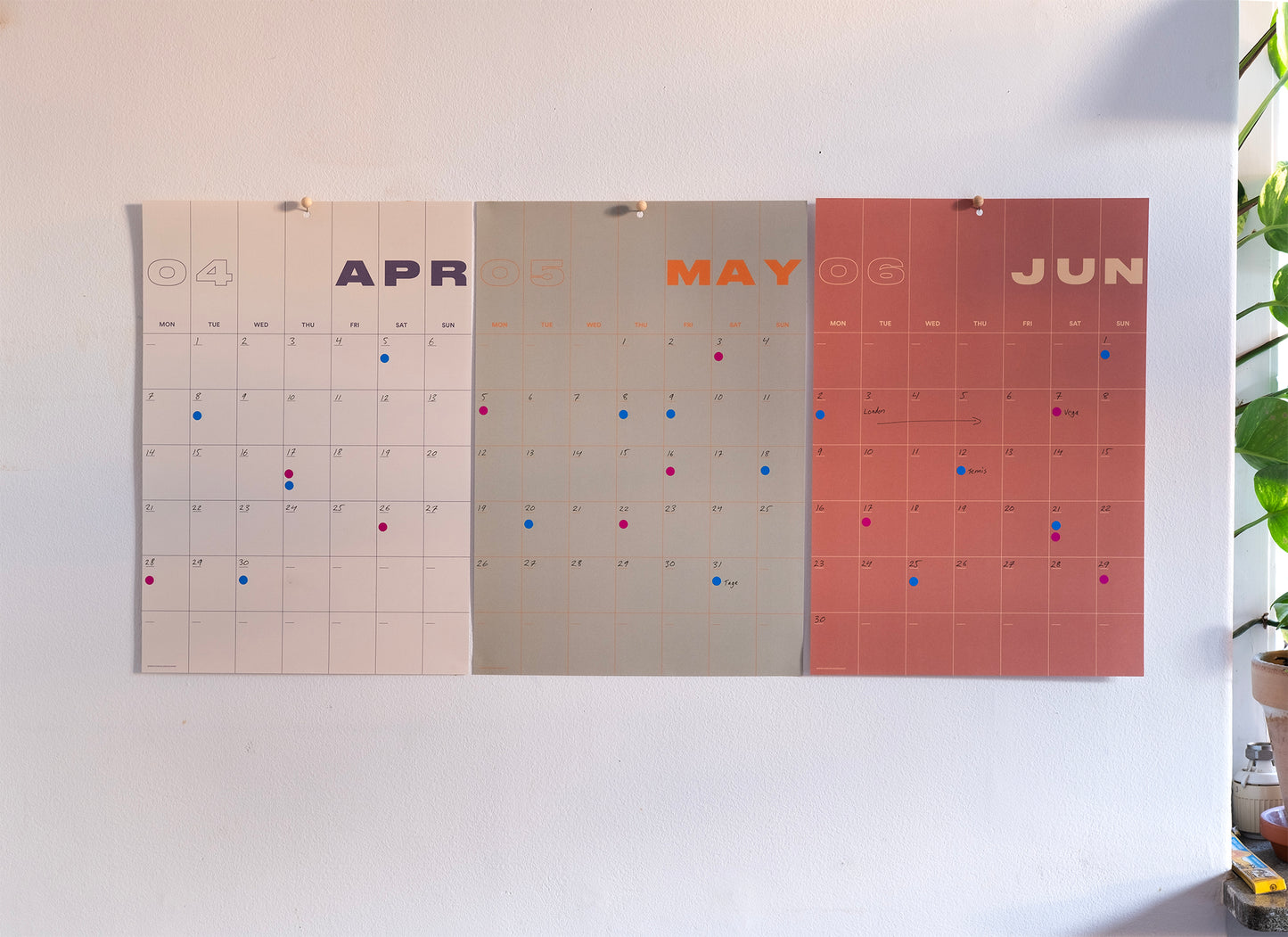 A3 Undated Wall Calendar