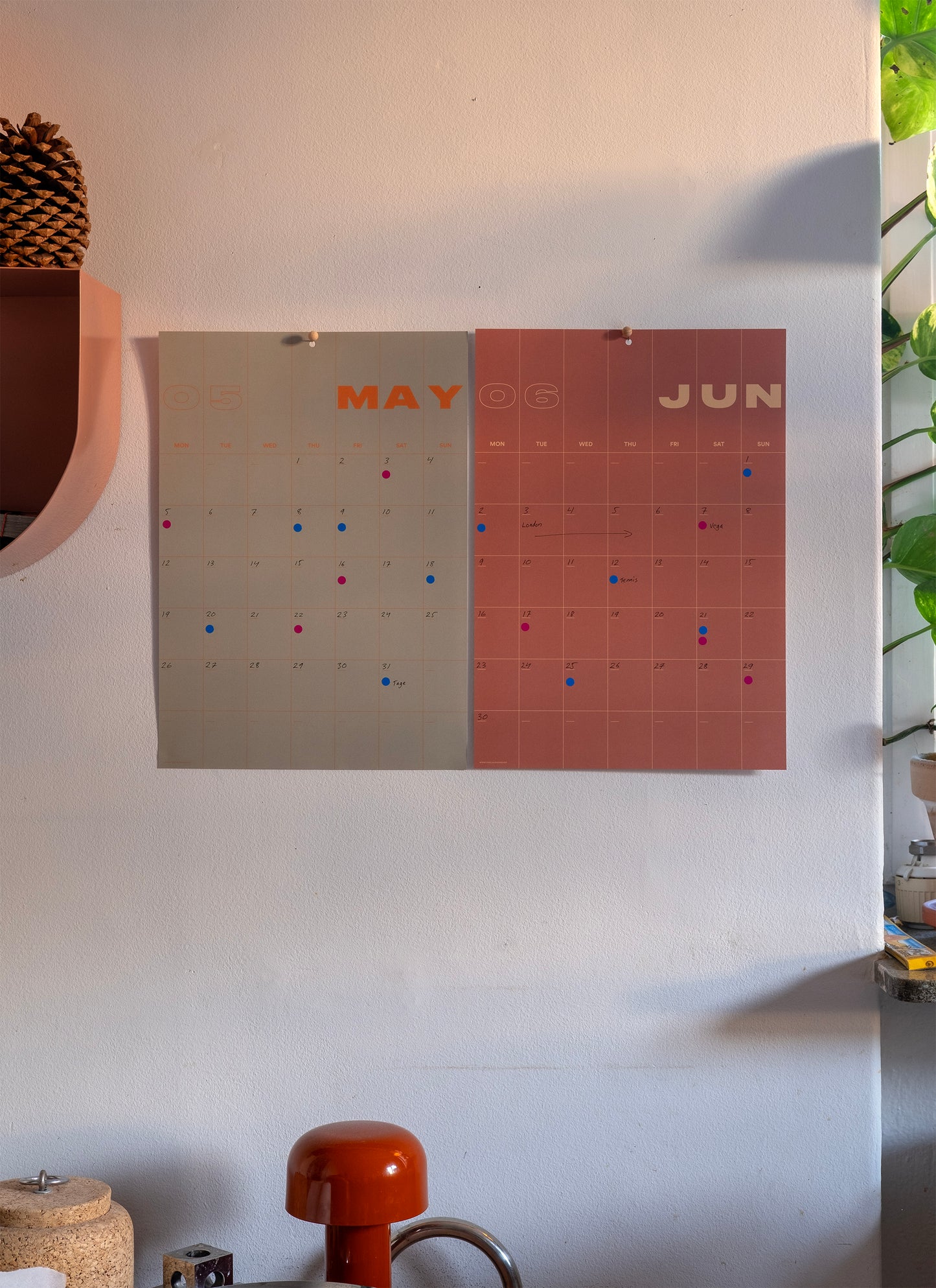 A3 Undated Wall Calendar