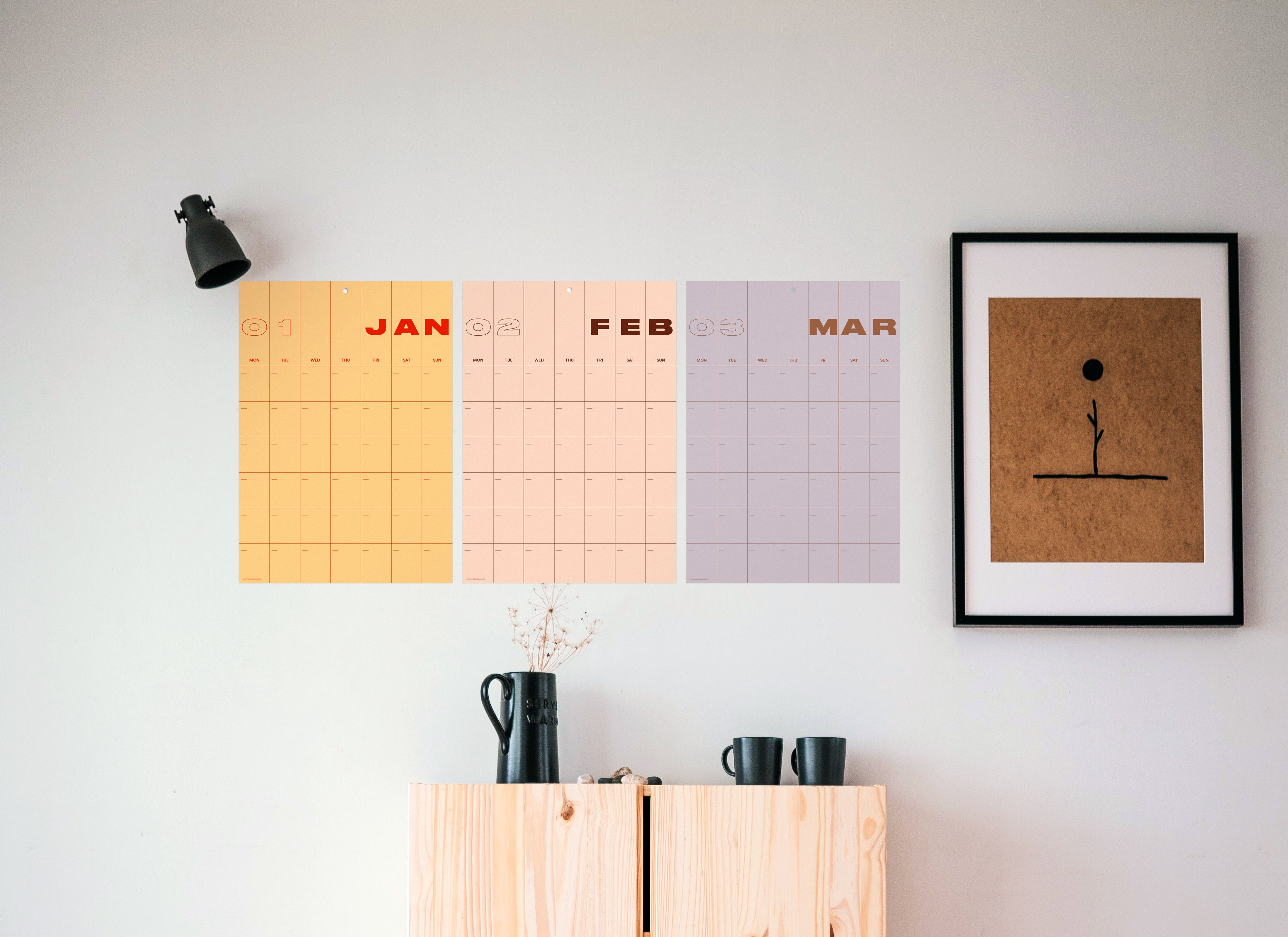A3 Undated Wall Calendar