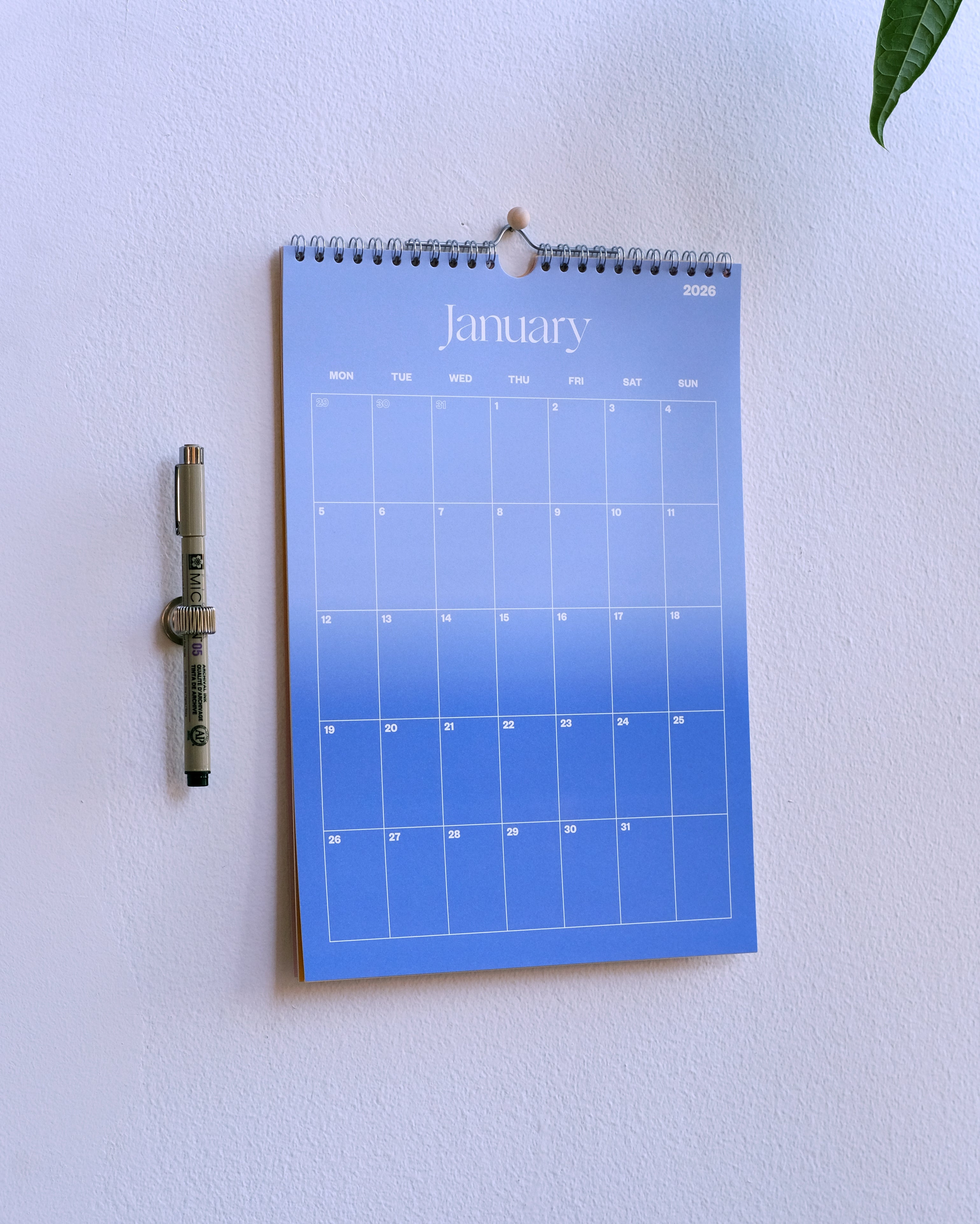 2026 Wall Calendar Gradient A4