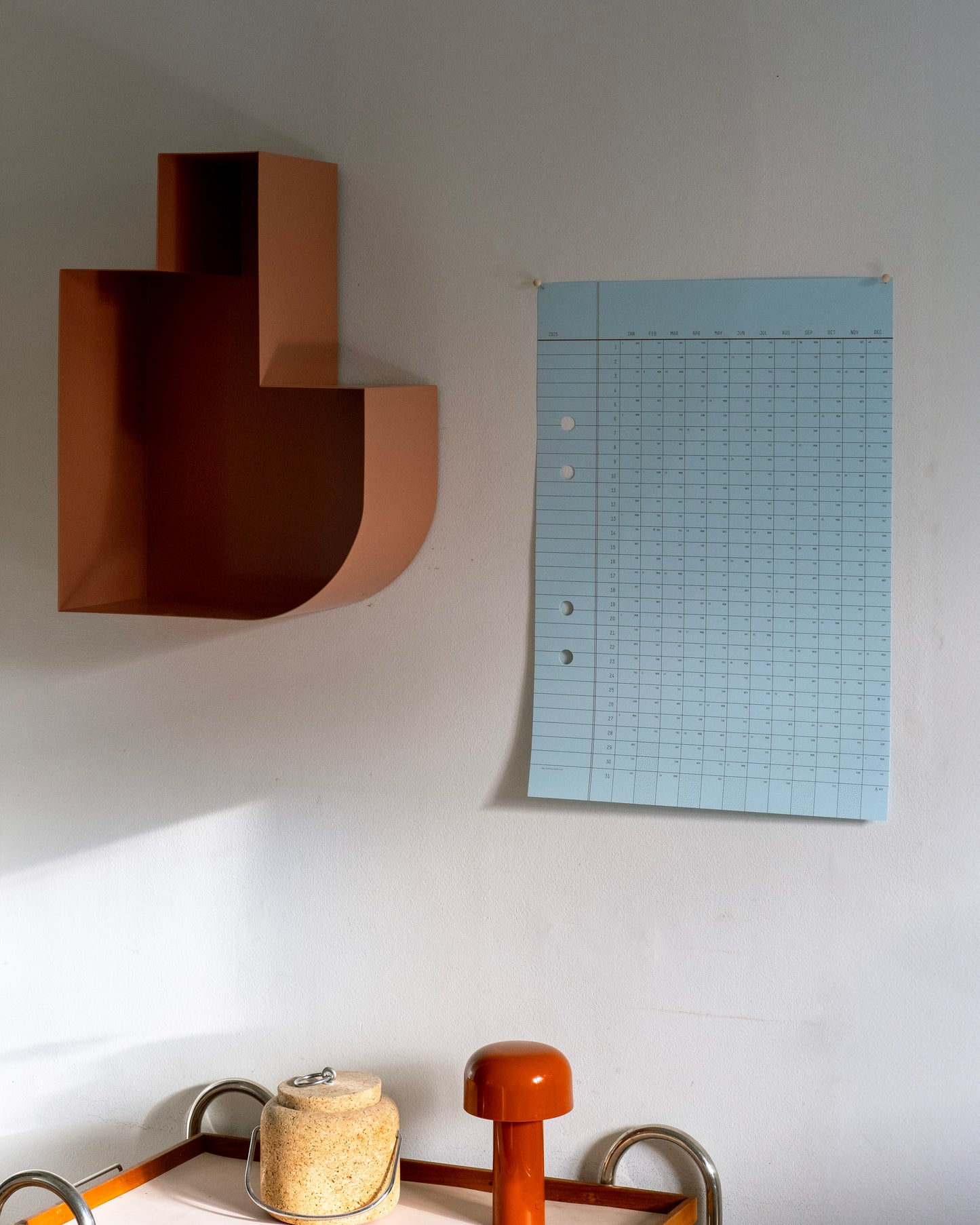 2025 Light Blue Calendar 44x62cm