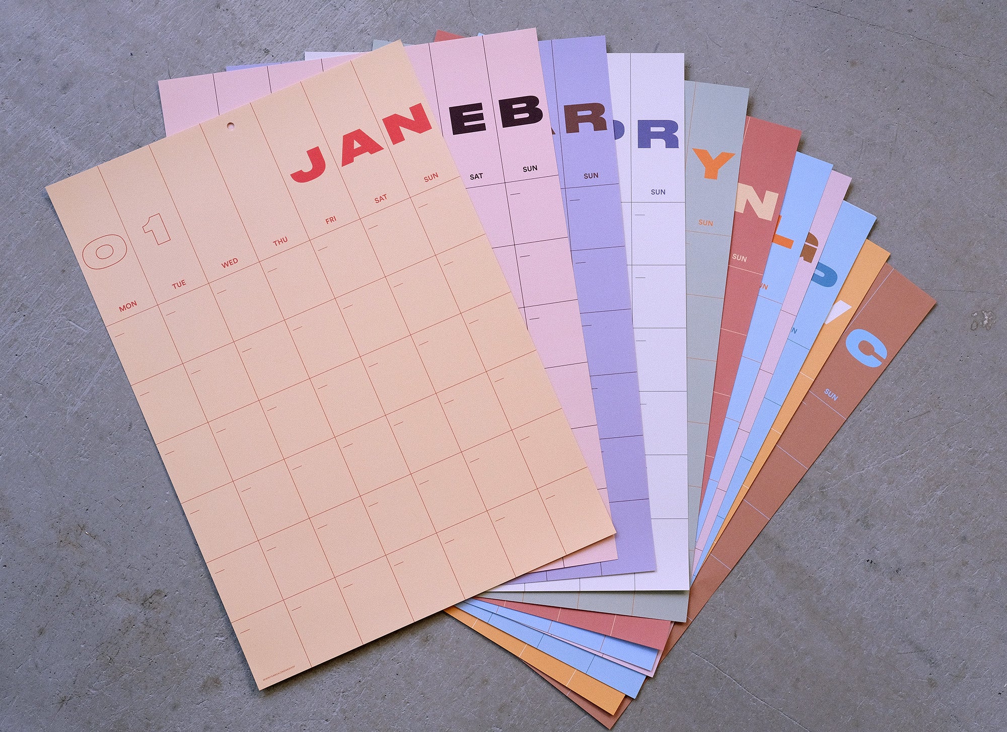 A3 Undated Wall Calendar