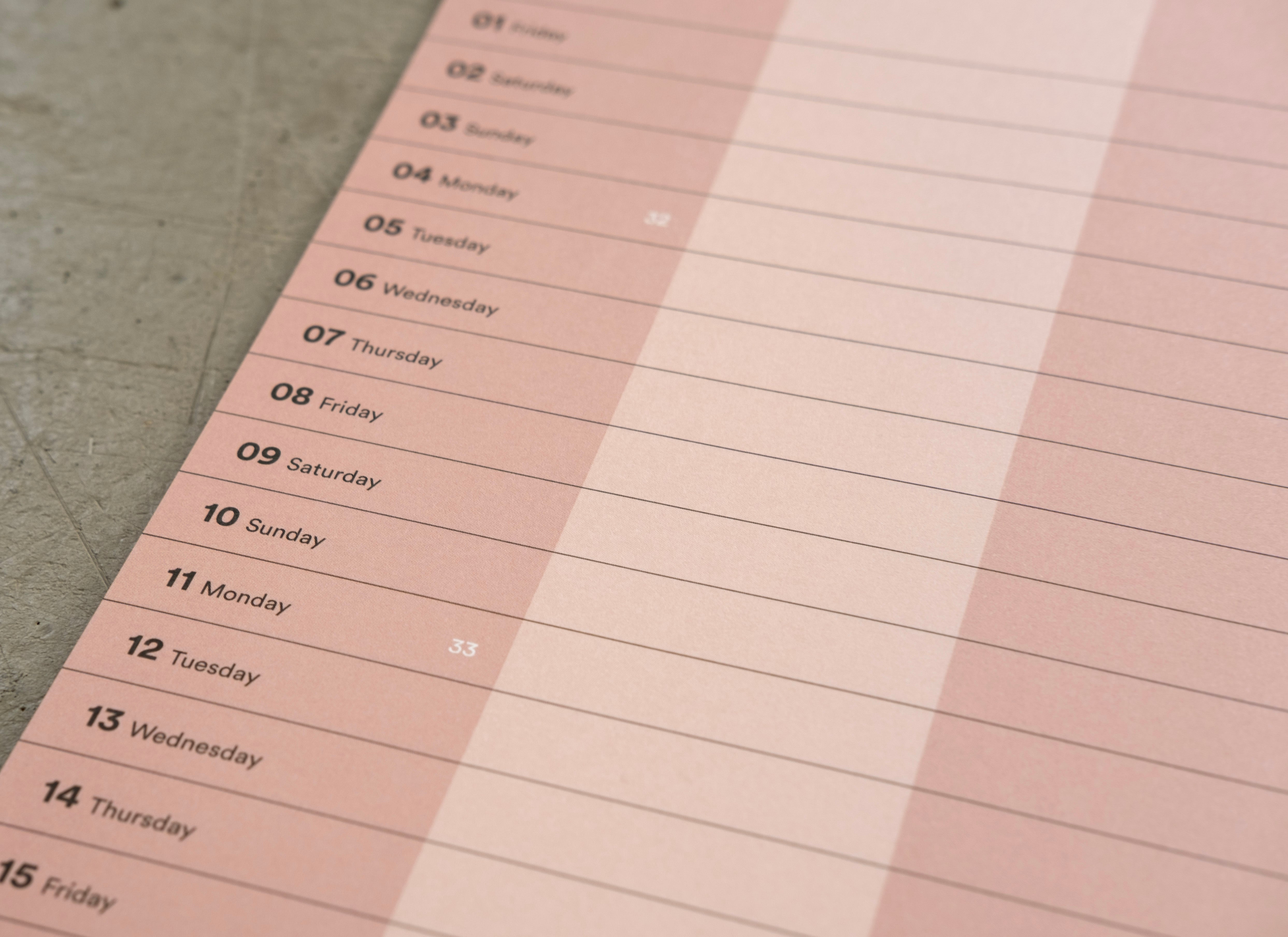 2025–2026 Academic Year Family Calendar Column