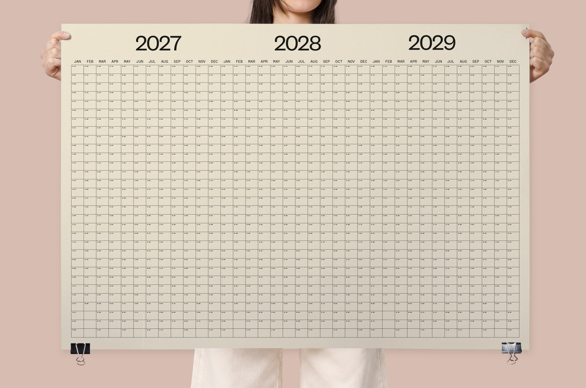 2027-2029, 3Year Calendar 100x70cm