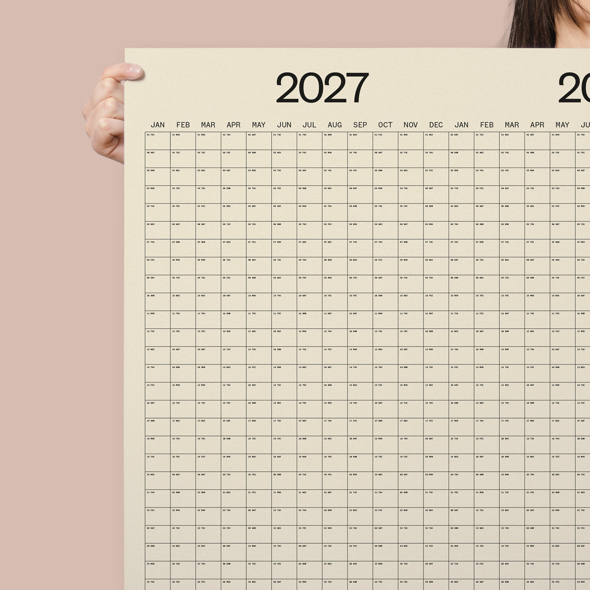 2027-2029, 3Year Calendar 100x70cm