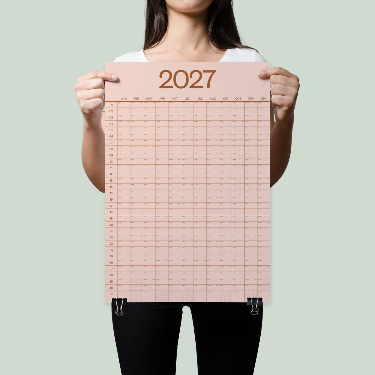 2027 Peach Calendar 40x60cm