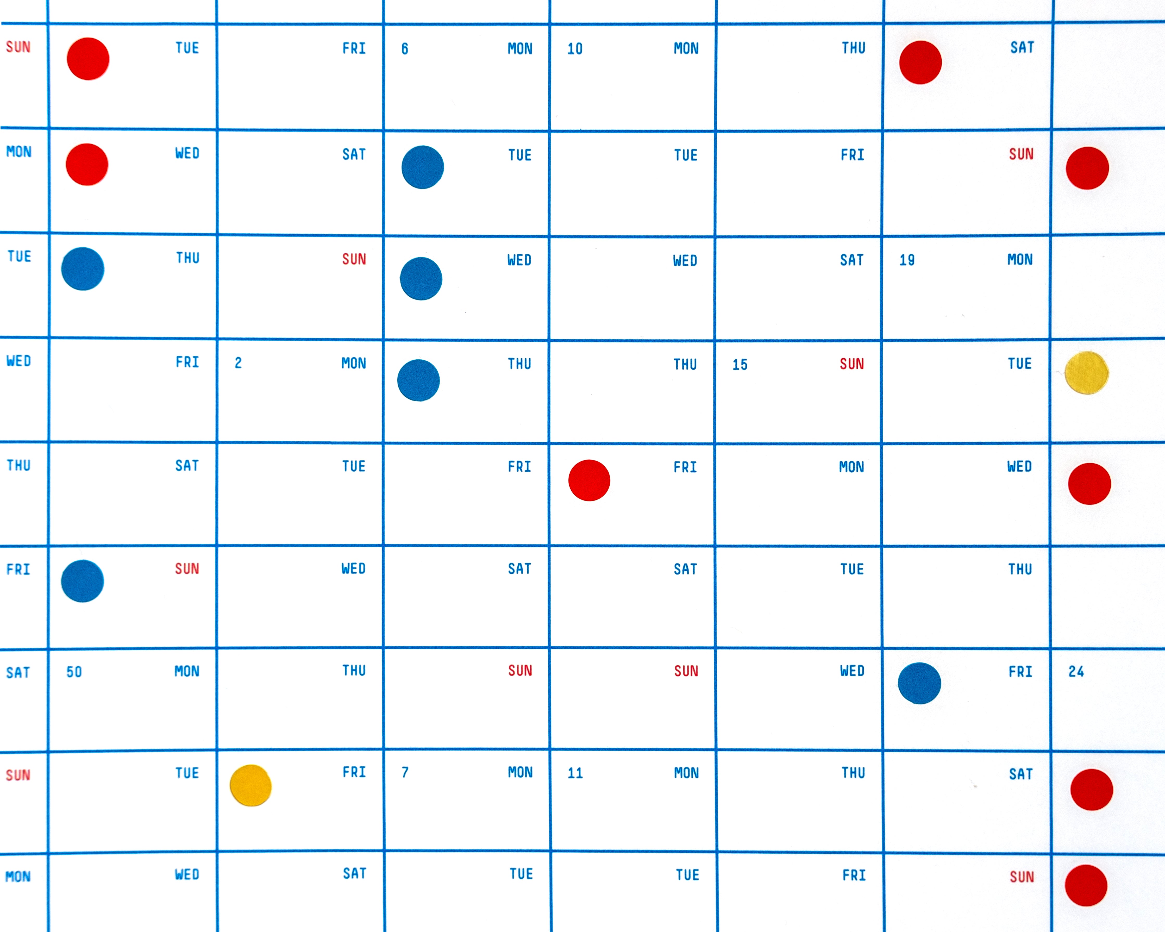 Round Stickers Ø8mm (for 50x70cm calendars)