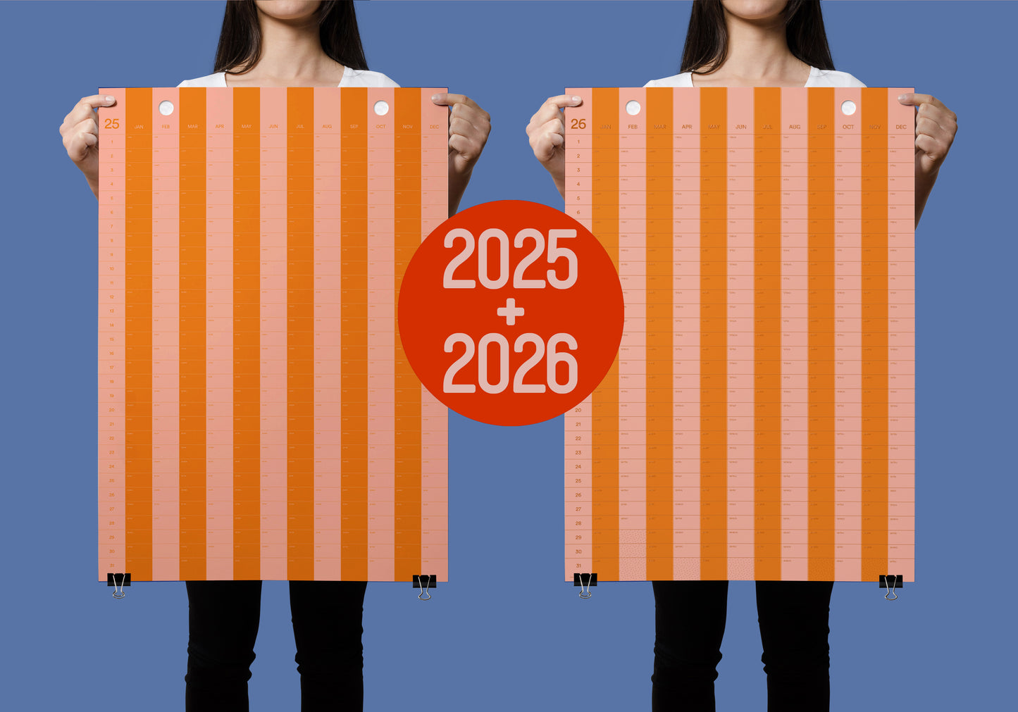 Stripe Wall Calendars 2025 + 2026 – Bundle Deal
