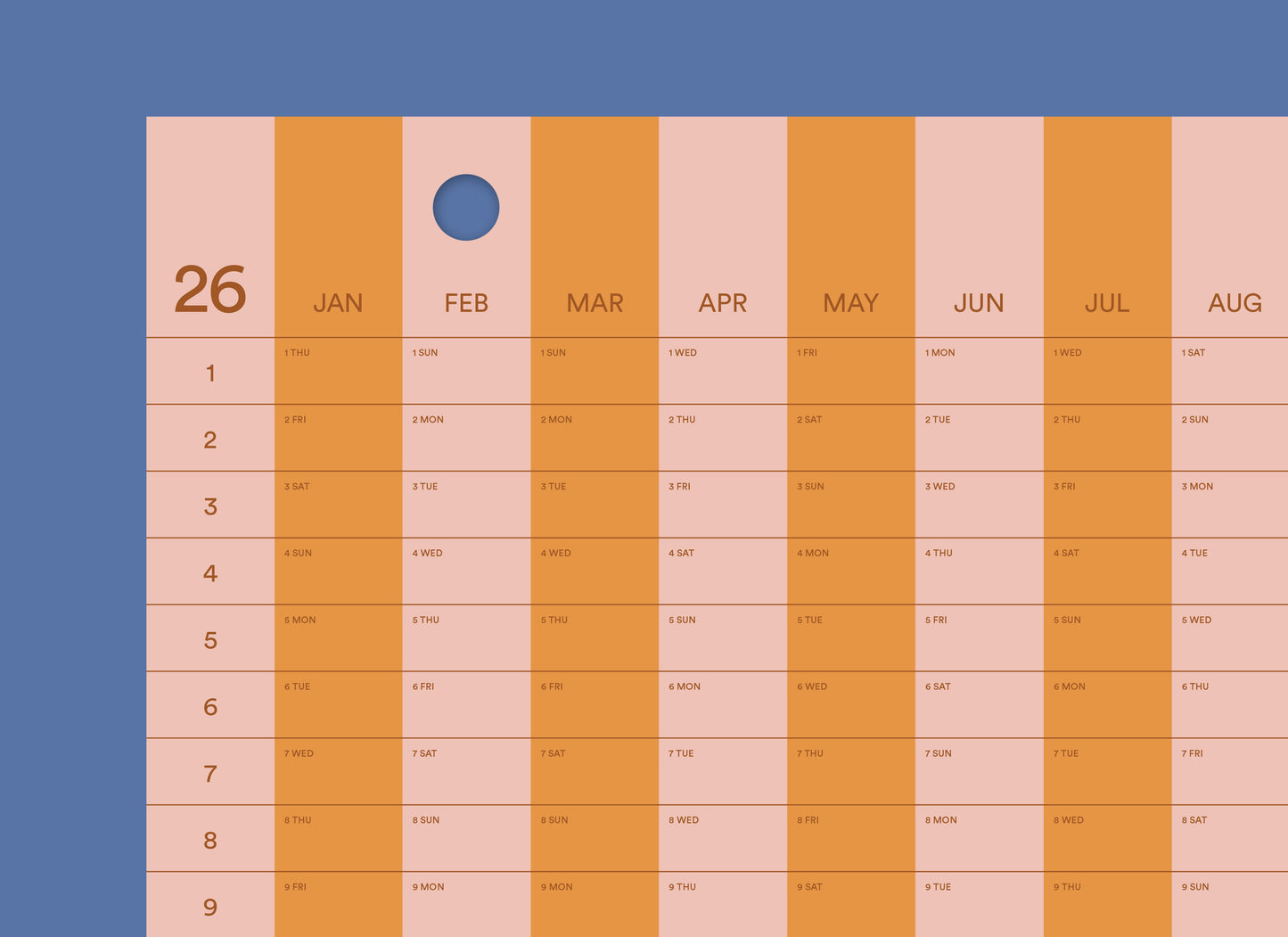 2026 Stripe Calendar 50x70cm