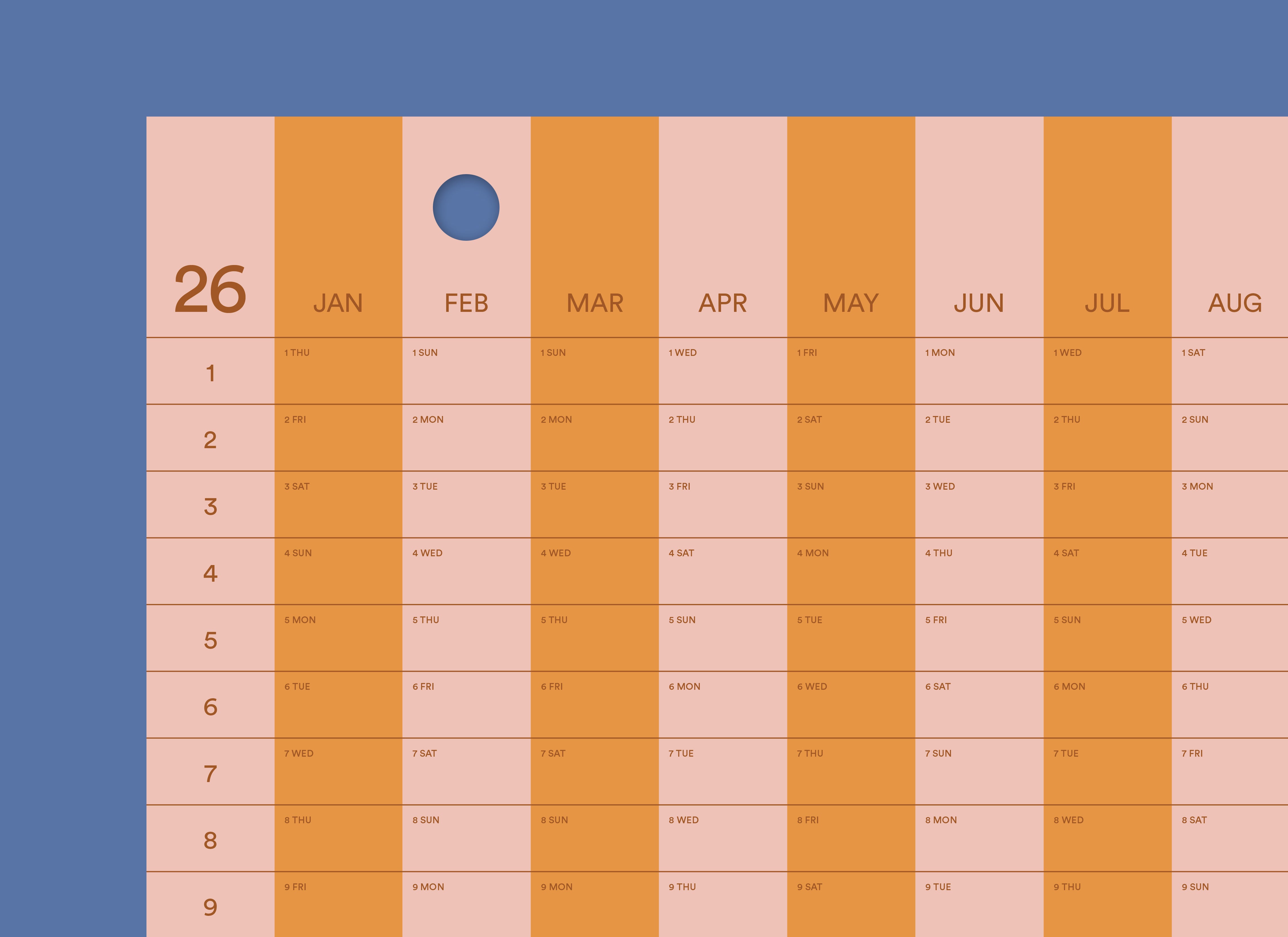 2026 Stripe Calendar 50x70cm