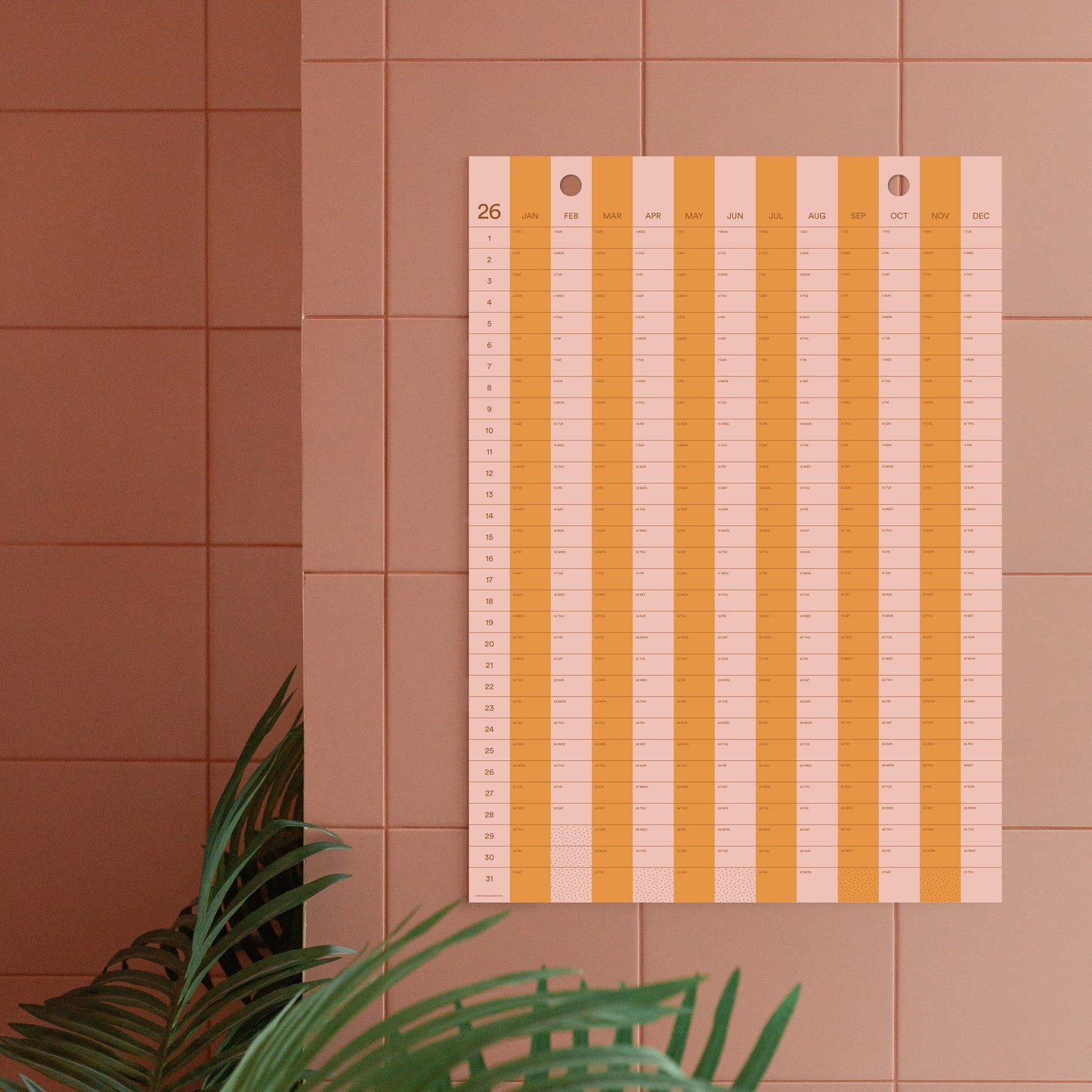 Stripe Wall Calendars 2025 + 2026 – Bundle Deal