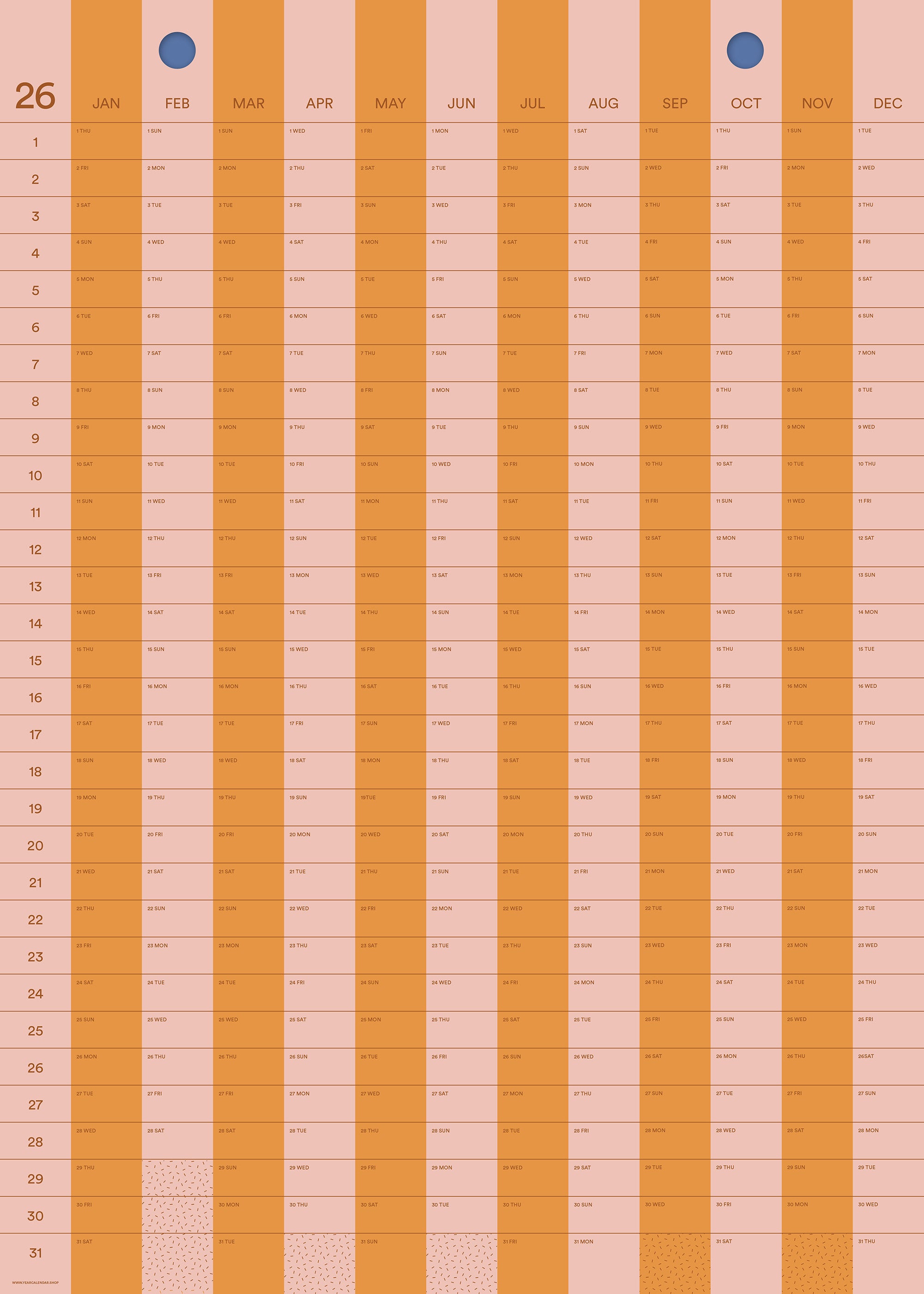 2026 Stripe Calendar 50x70cm