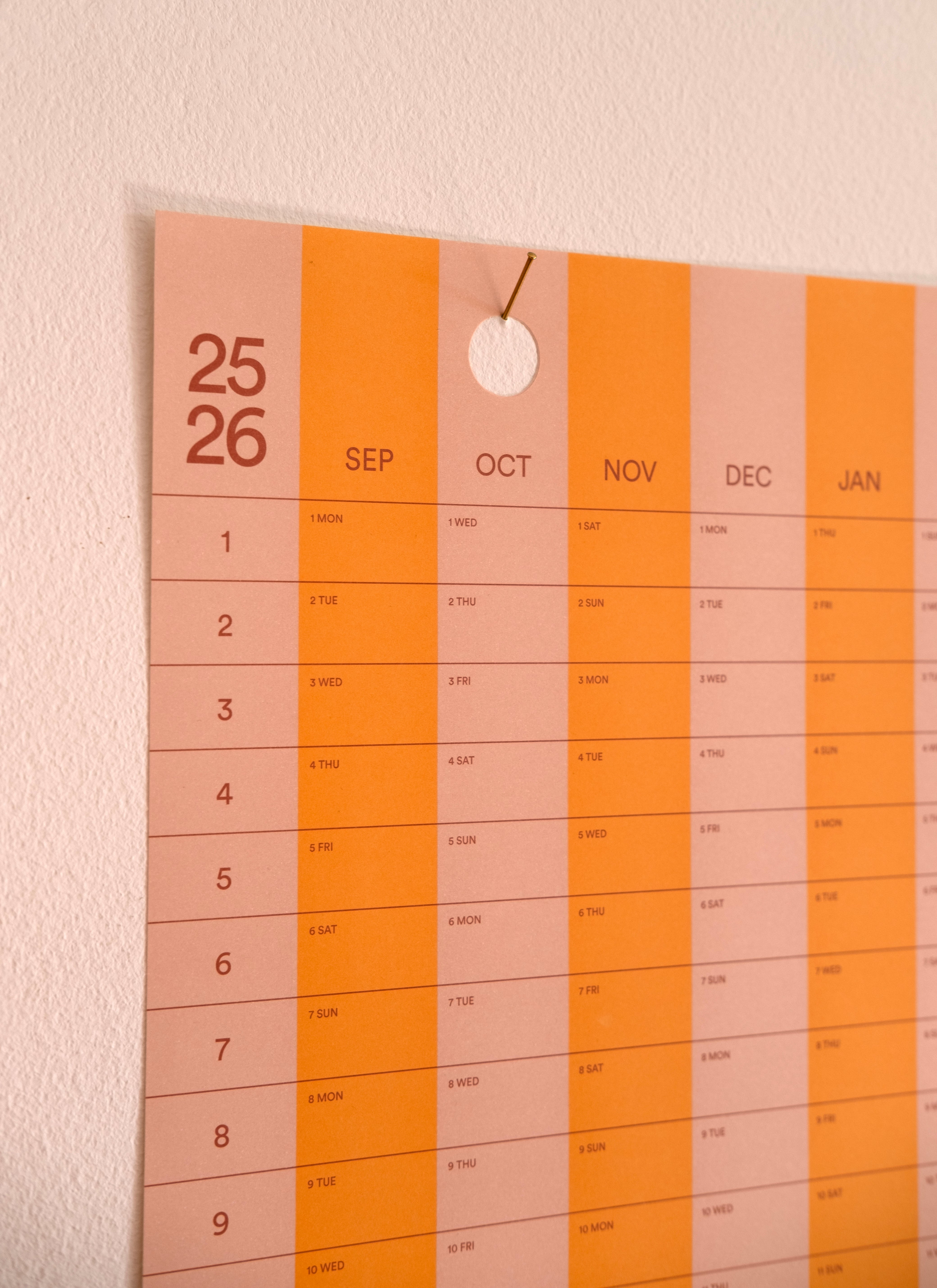 2025-2026 Stripe Calendar Academic Year 50x70cm