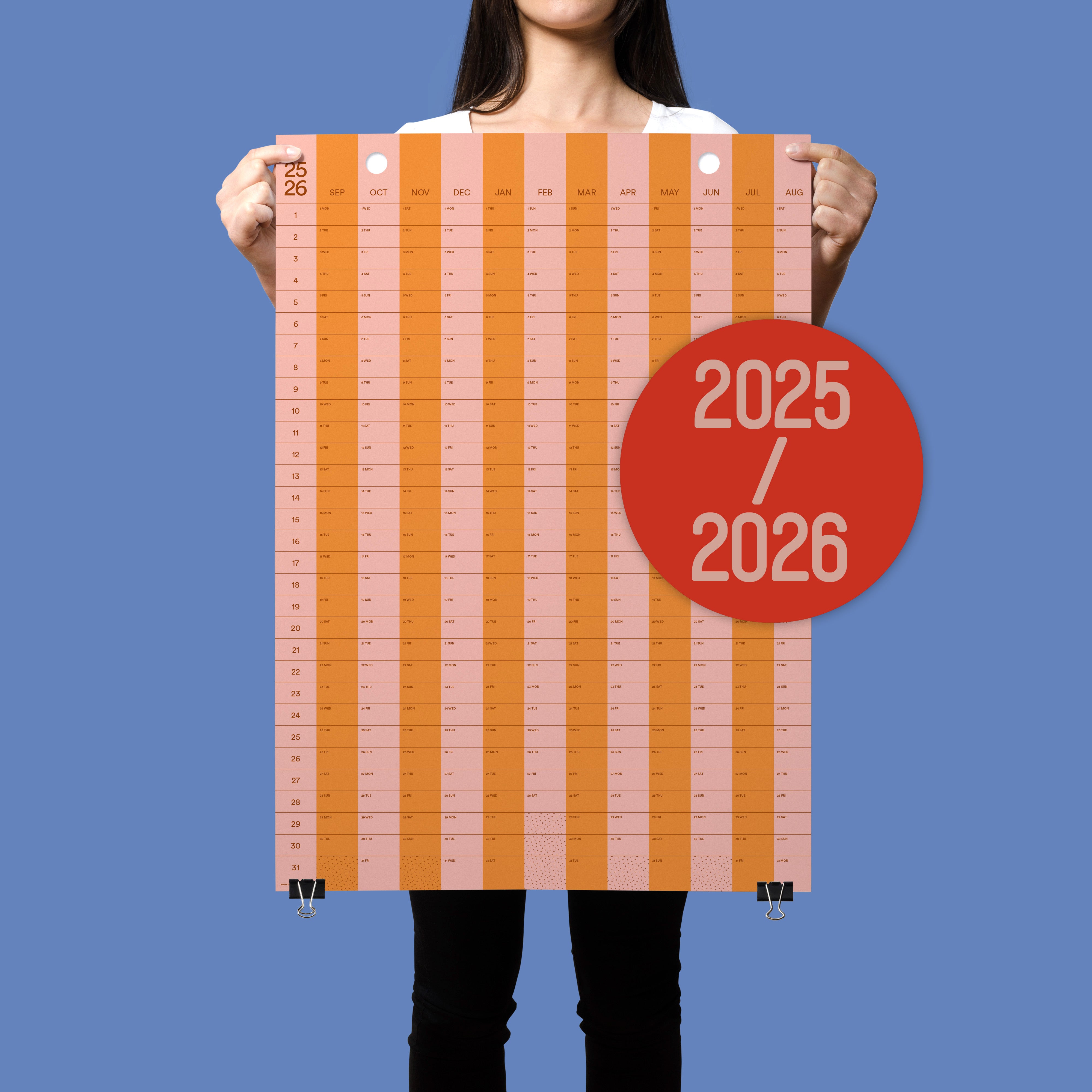 2025-2026 Stripe Calendar Academic Year 50x70cm