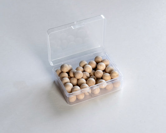 Wooden Pins, Round Knob Box 60pcs