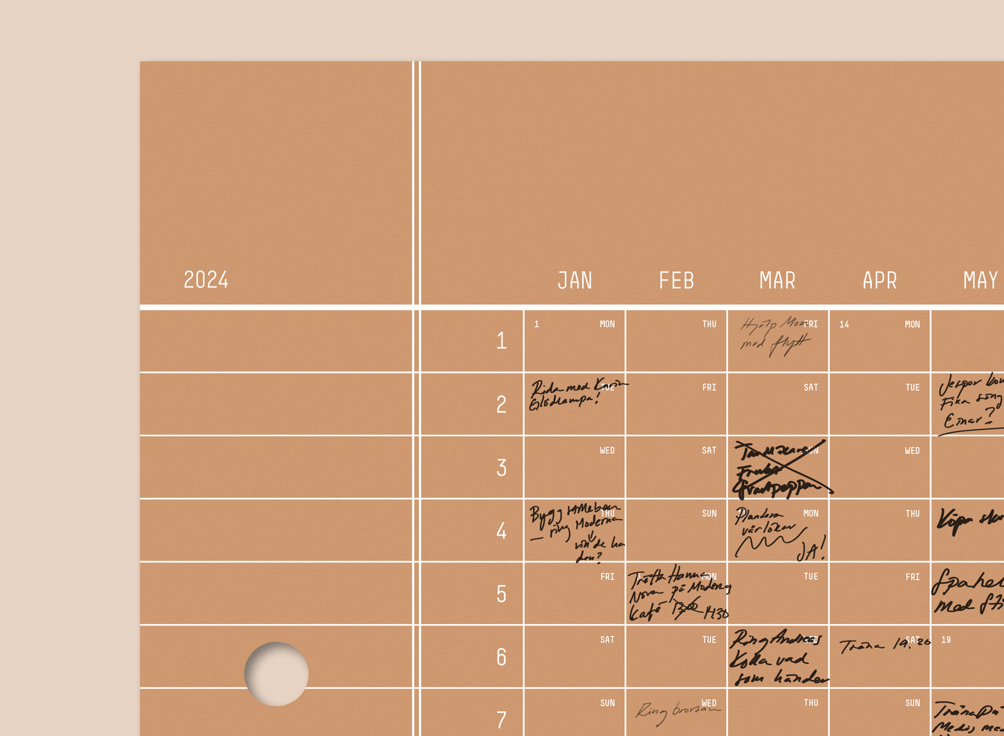 Brauner Kalender 2024, 50 x 70 cm