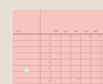 Jahreskalender 2023 Dusty Pink 50x70cm
